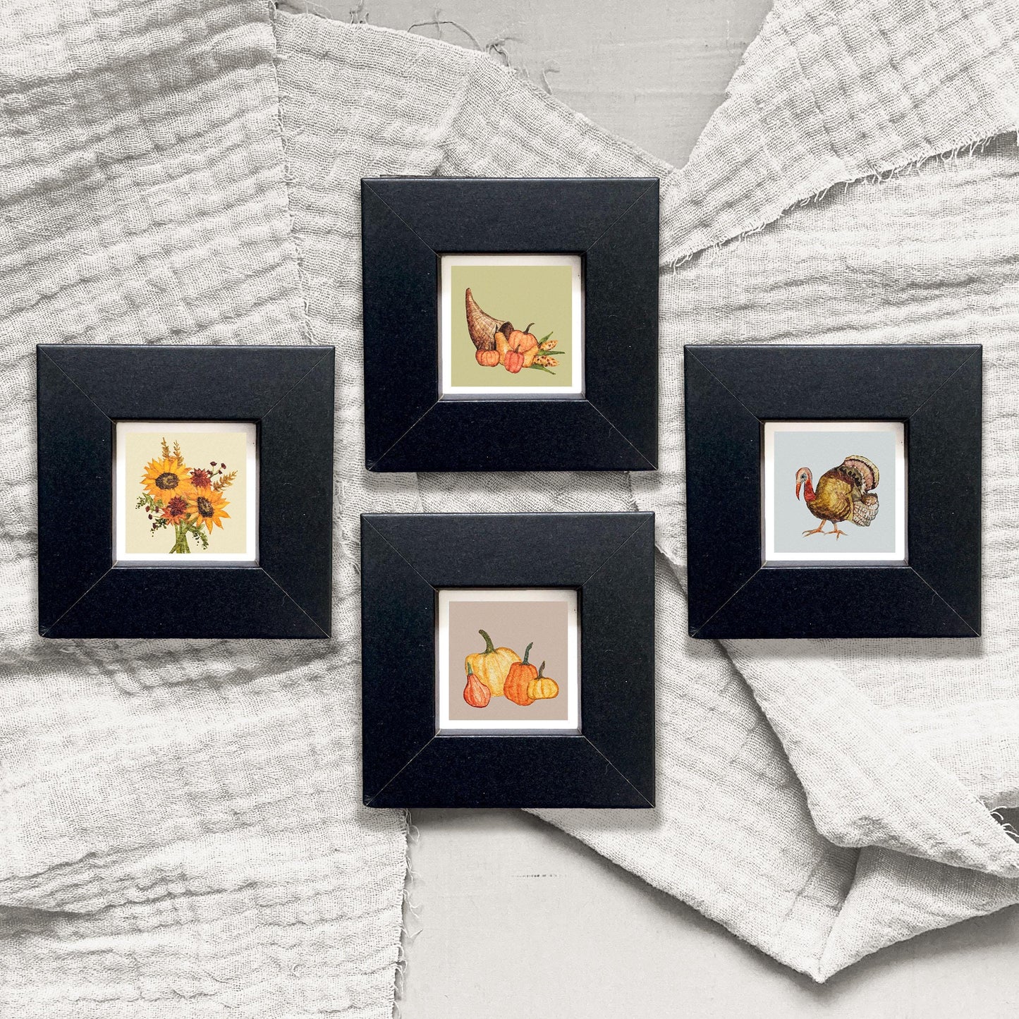 Set of 4 Tiny Thanksgiving Prints