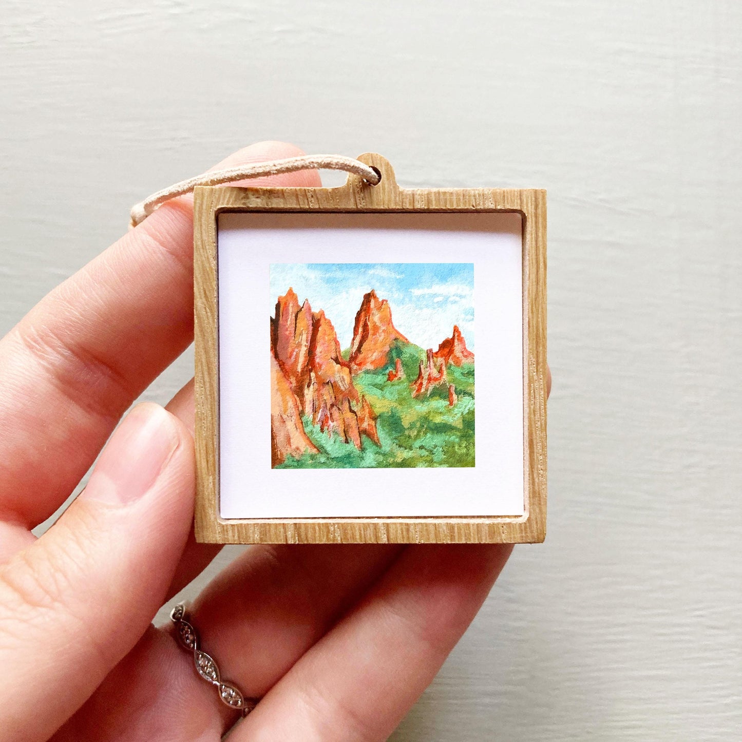 Mini 1" CO Garden of the Gods Colorado USA Roadtrip Tiny Gouache Art PRINT