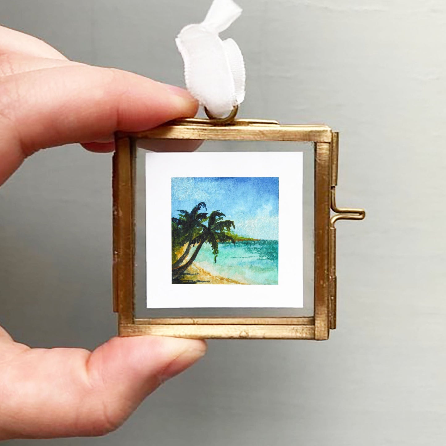 Mini 1" Tropical Beach Watercolor Print