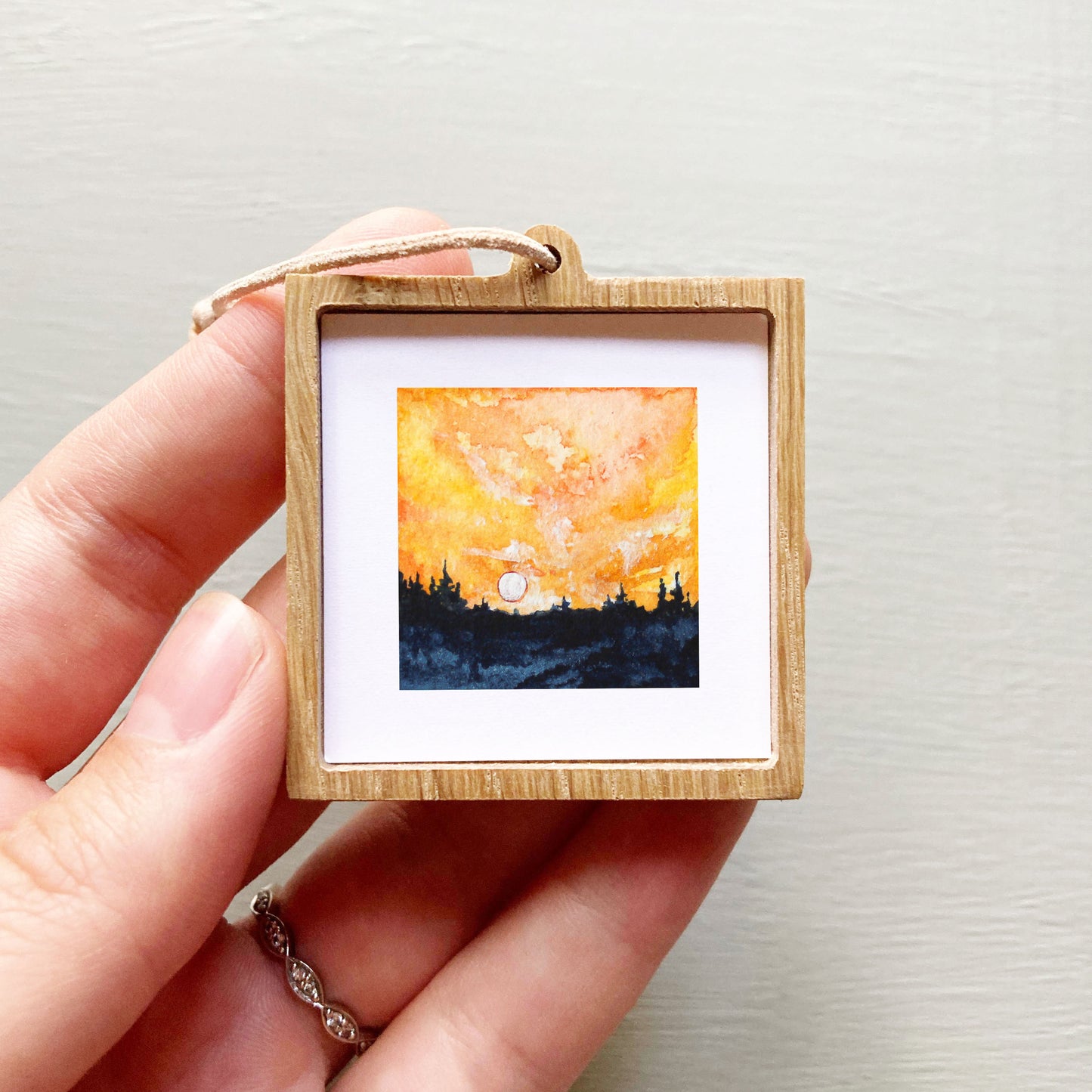 Mini 1" Forest Sunrise Watercolor Print