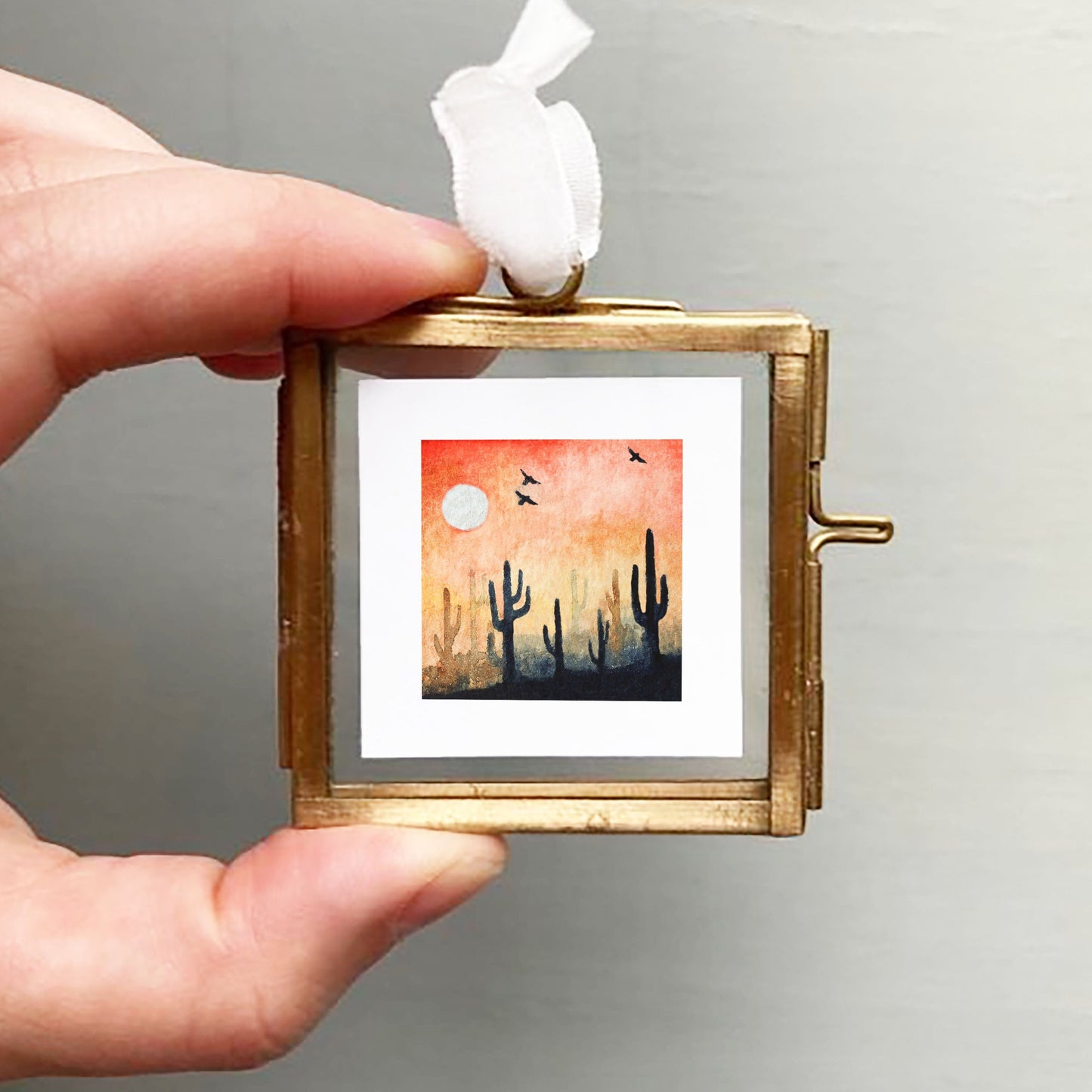 Mini 1" Desert Cactus #1 Watercolor Print