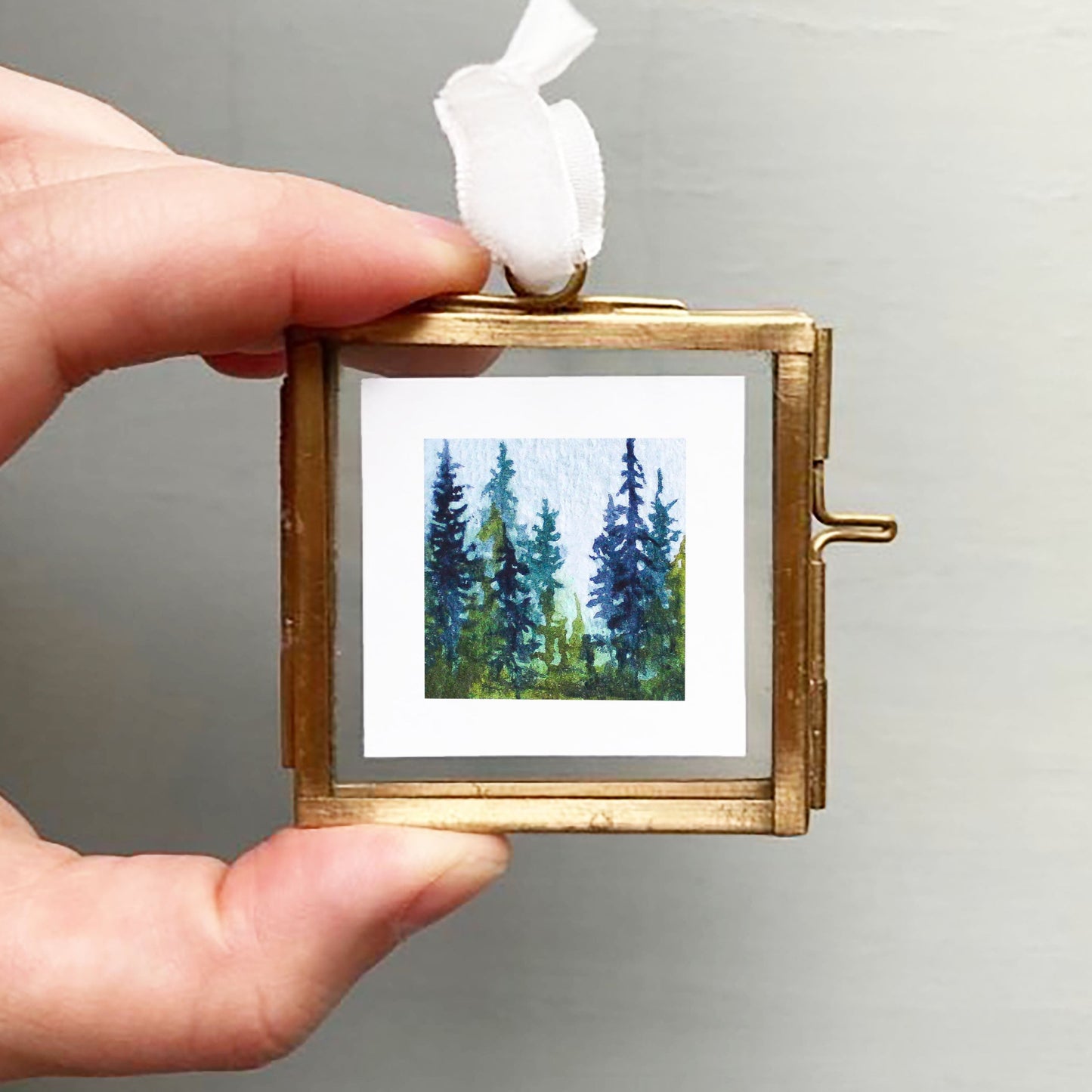 Mini 1" Misty Pines Watercolor Print