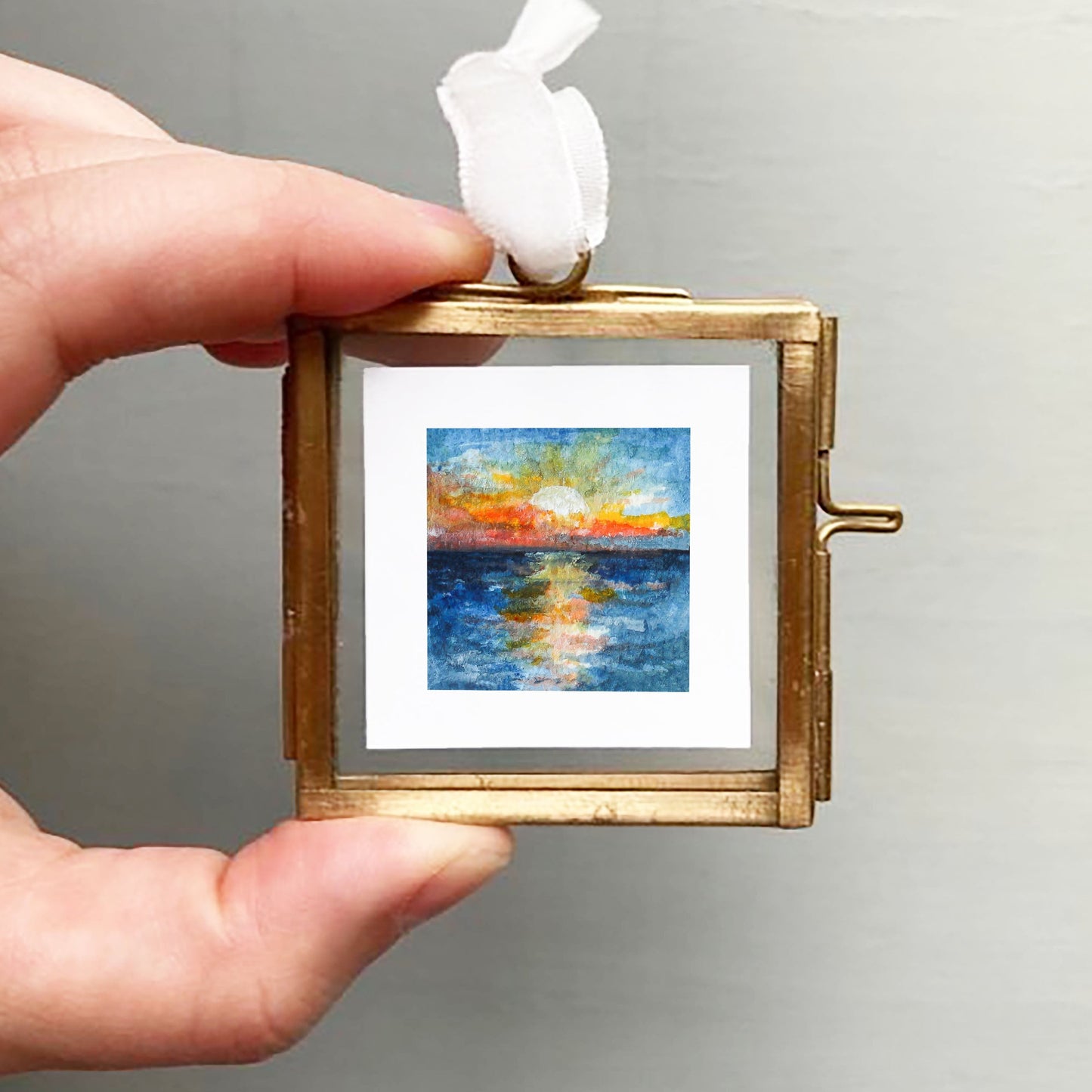 Mini 1" Ocean Sunrise Watercolor Print
