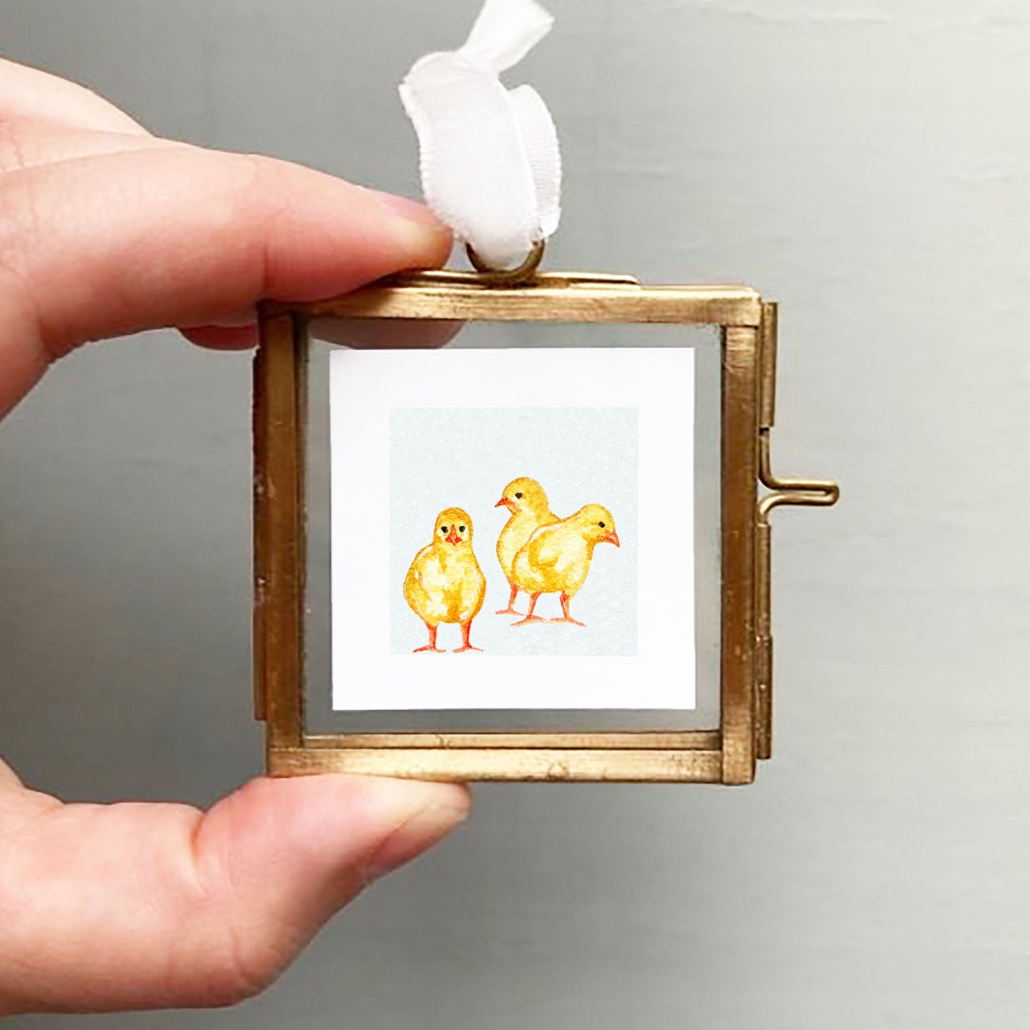Mini 1" Baby Chicks Watercolor Print