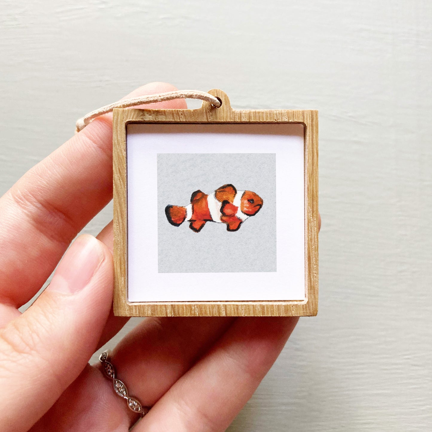 ORIGINAL Mini 1" Clownfish Watercolor Painting