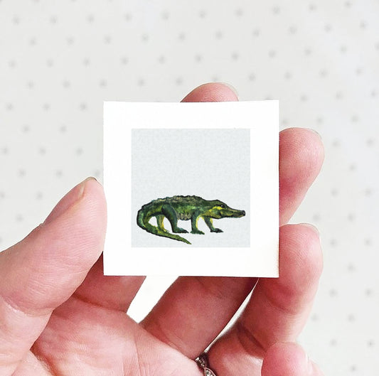 Mini 1" Crocodile Watercolor Print