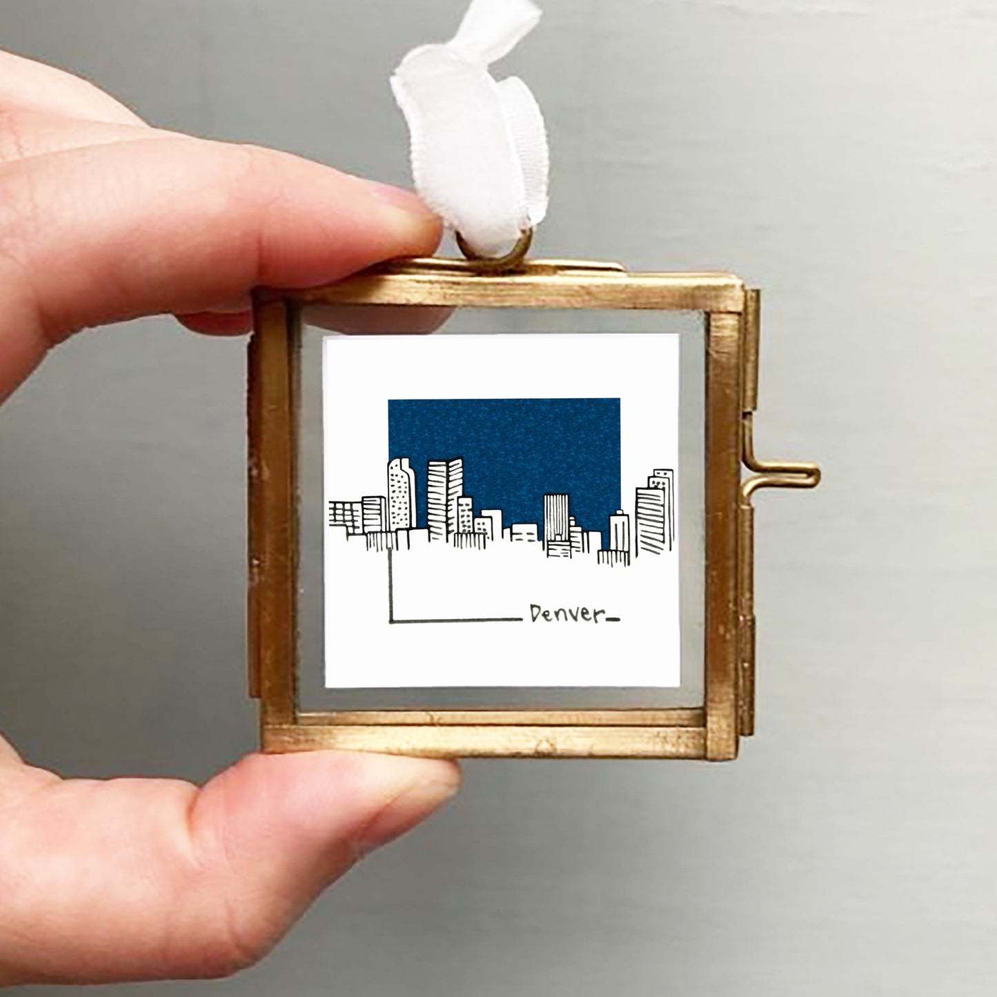 Mini Denver, Colorado 1.5" Watercolor and Ink Art PRINT