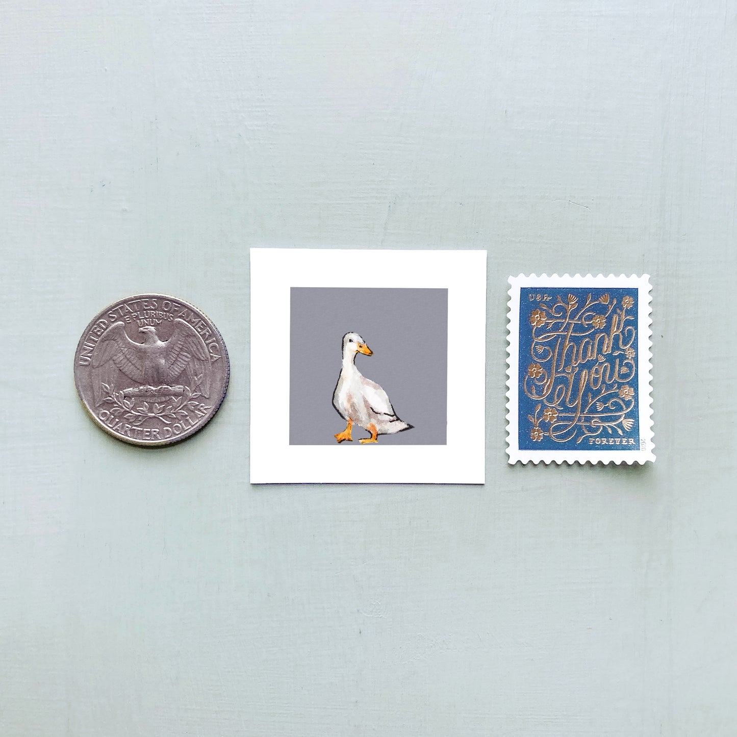 ORIGINAL Mini 1" Duck Watercolor Painting