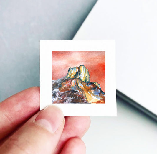 Mini 1" Emory Peak, Texas Watercolor Print