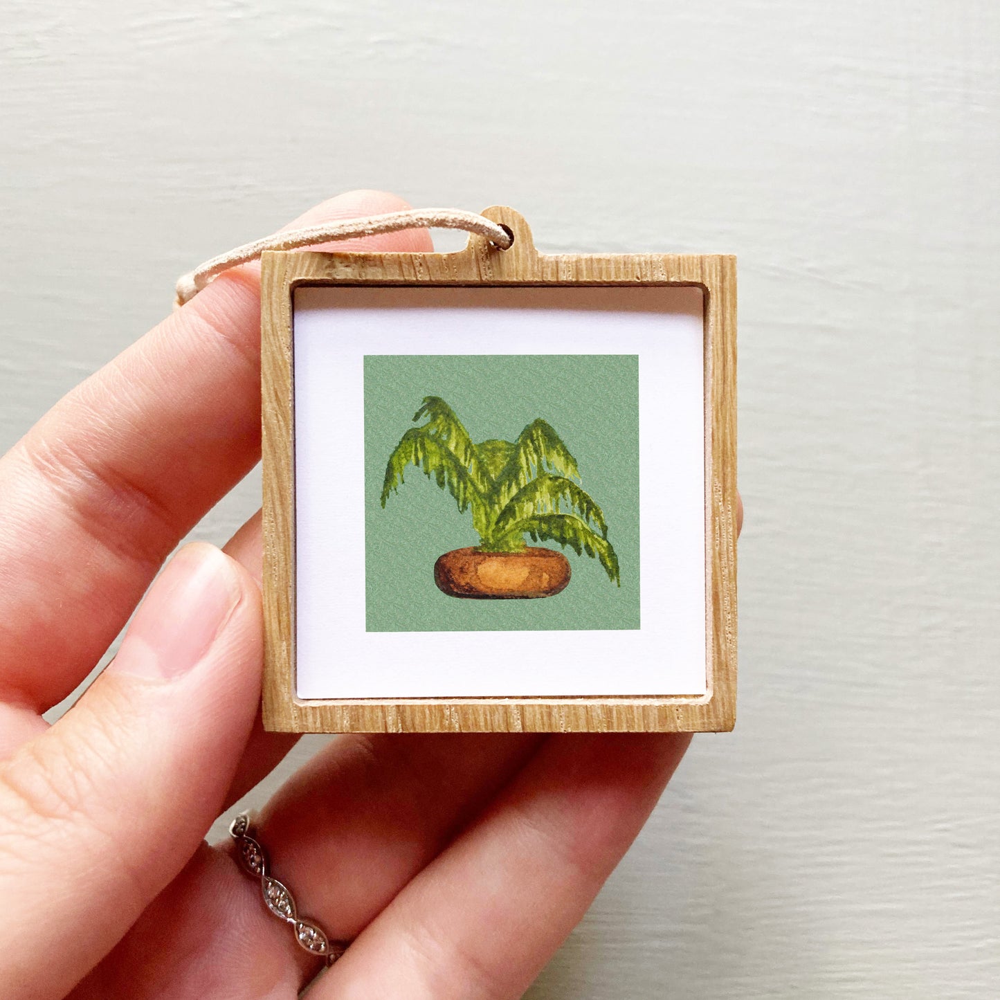 ORIGINAL Mini 1" Fern Houseplant Watercolor Painting
