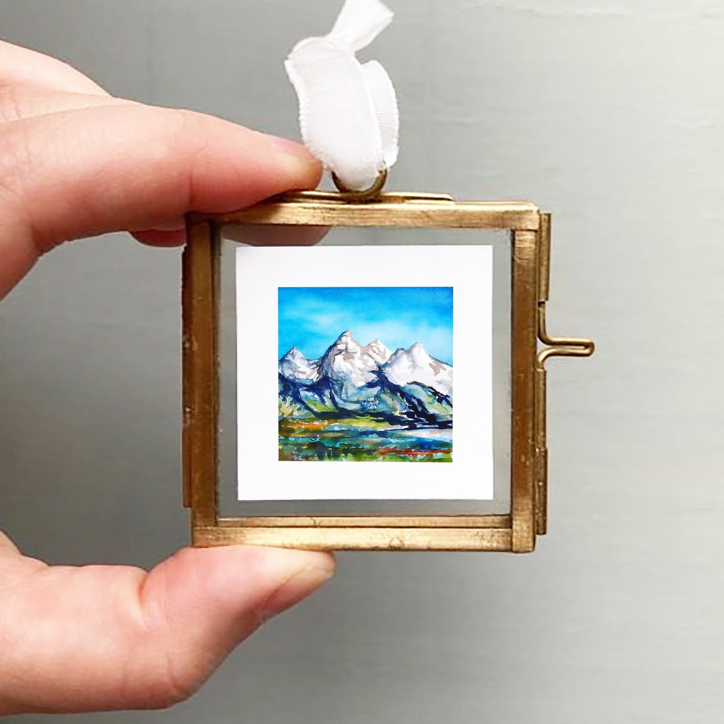 Mini 1" Grand Tetons, Wyoming Watercolor Print