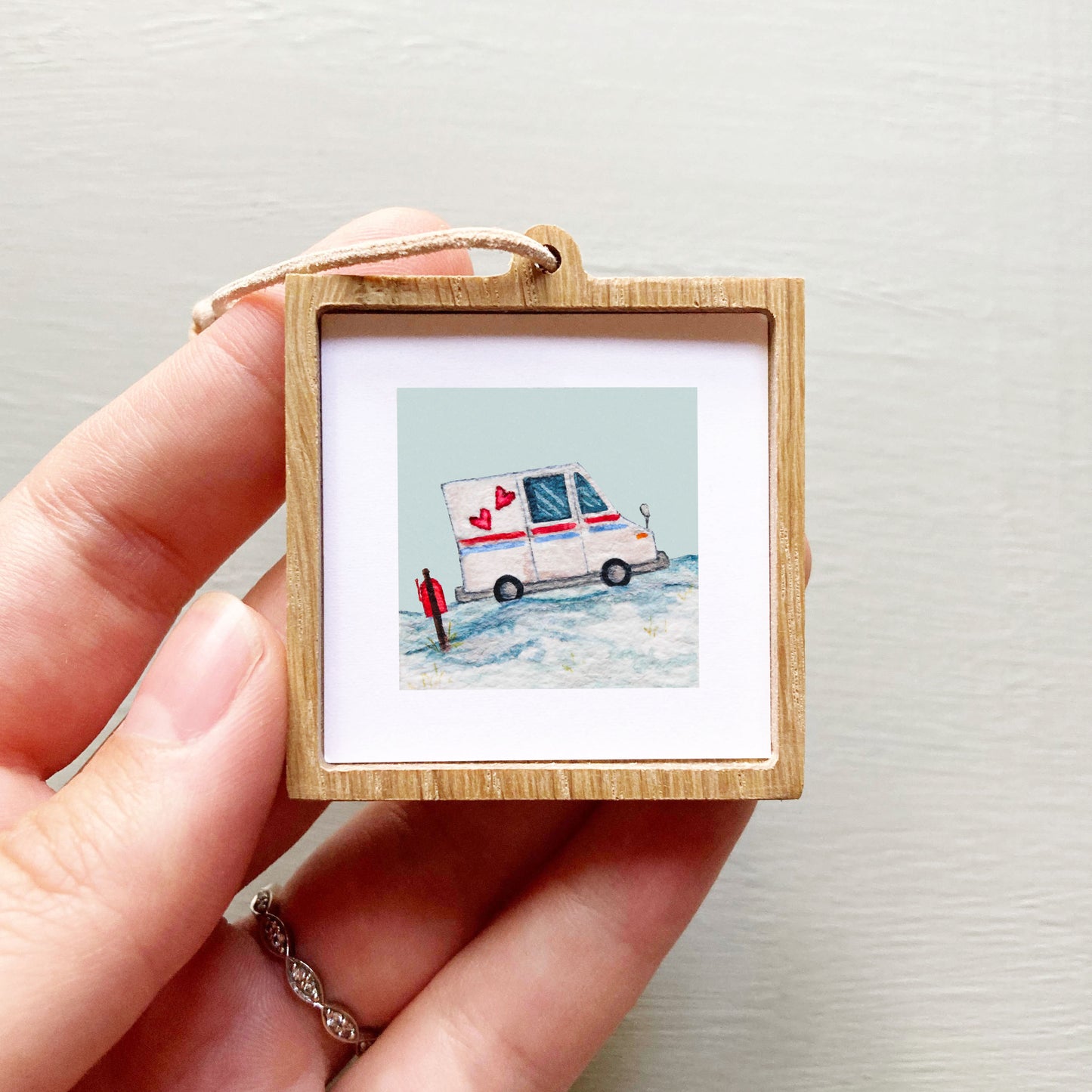 Mini 1" Happy Mail Truck Watercolor Print