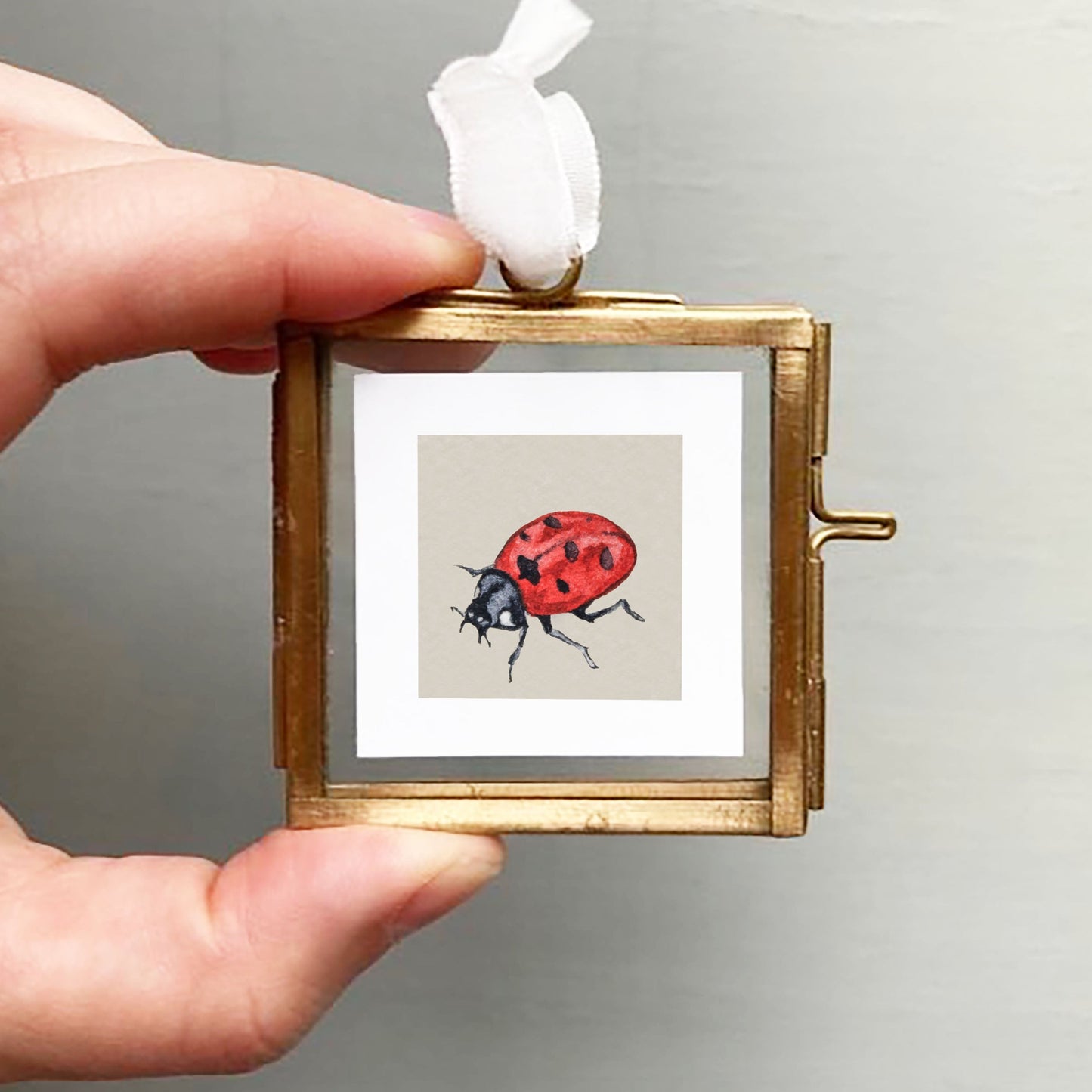 Mini 1" Ladybug Beetle Watercolor Print