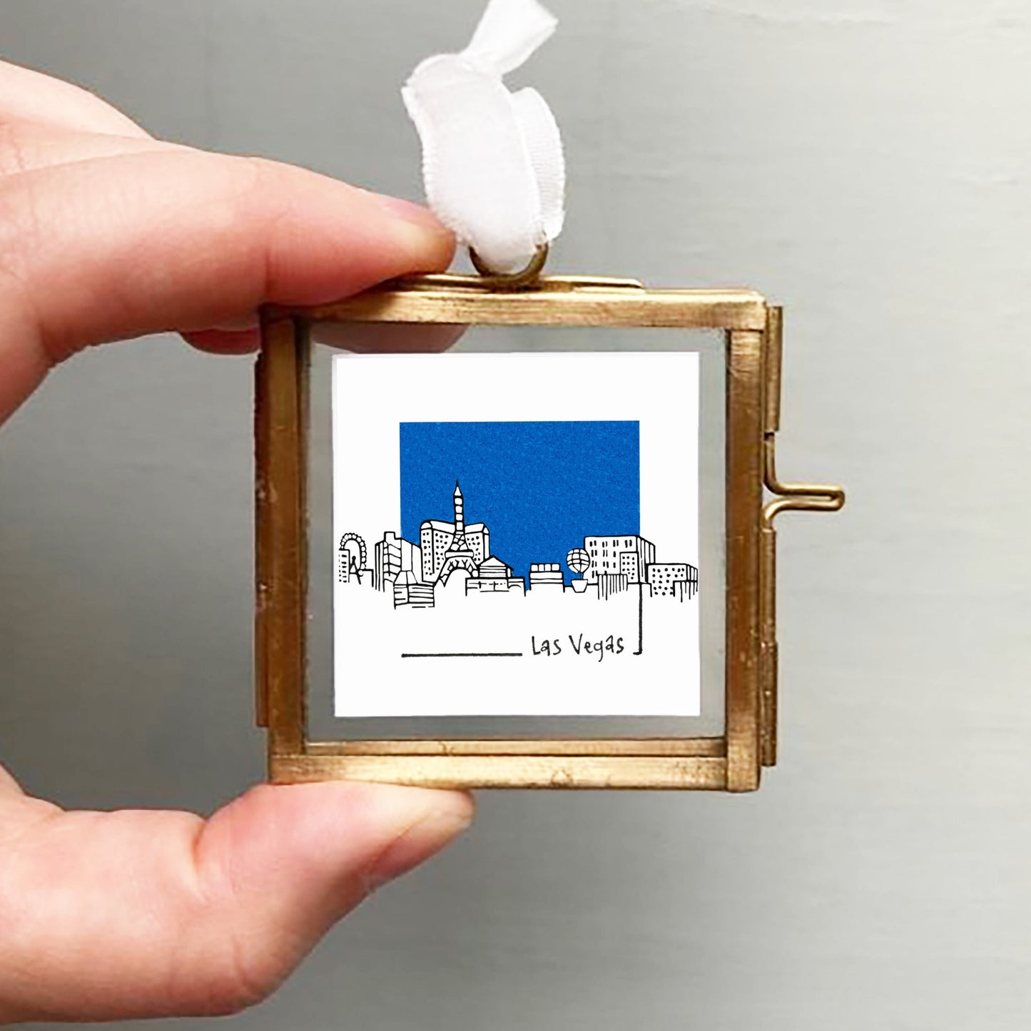 Mini Las Vegas, Nevada 1.5" Watercolor and Ink Art PRINT