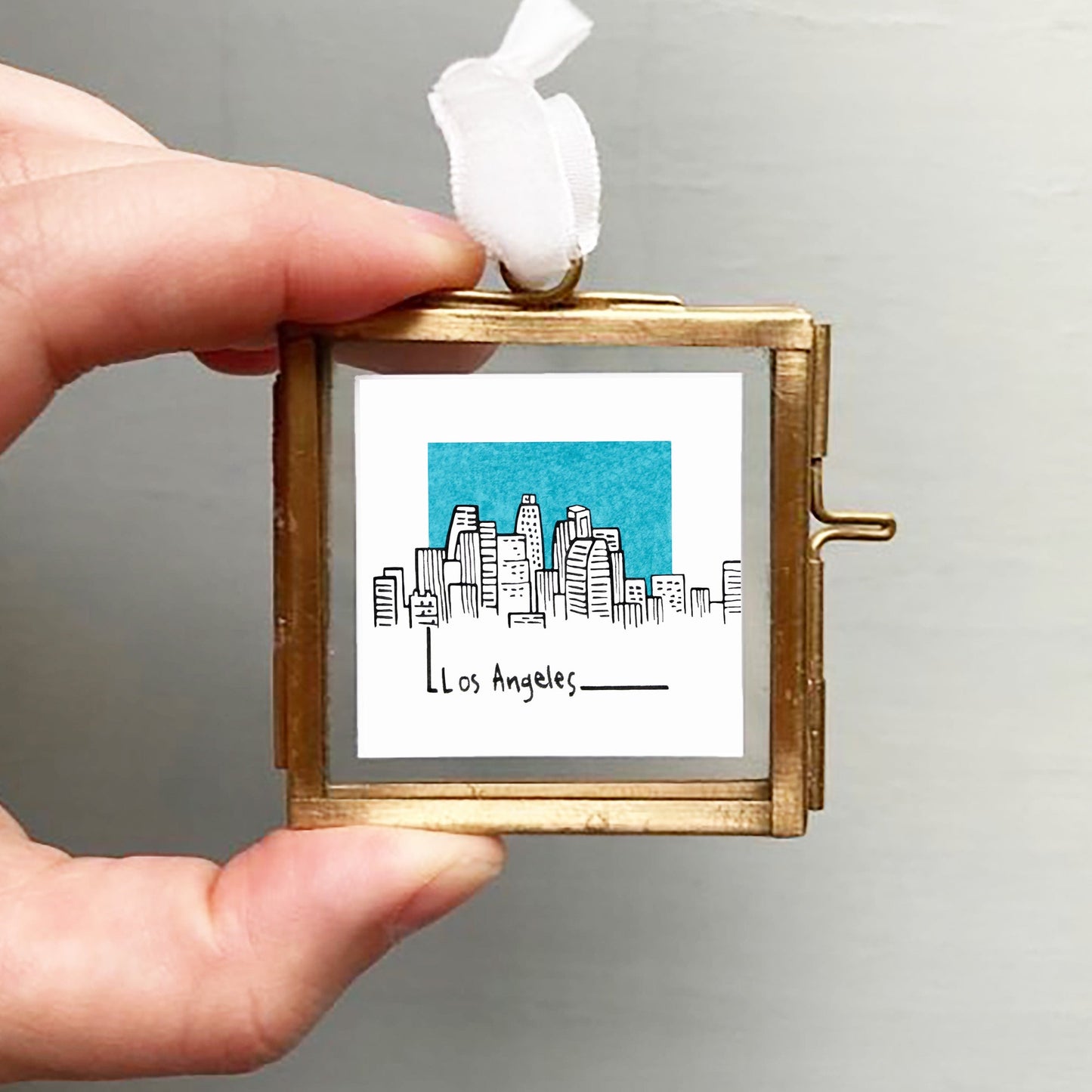 Mini Los Angeles, California 1.5" Watercolor and Ink Art PRINT