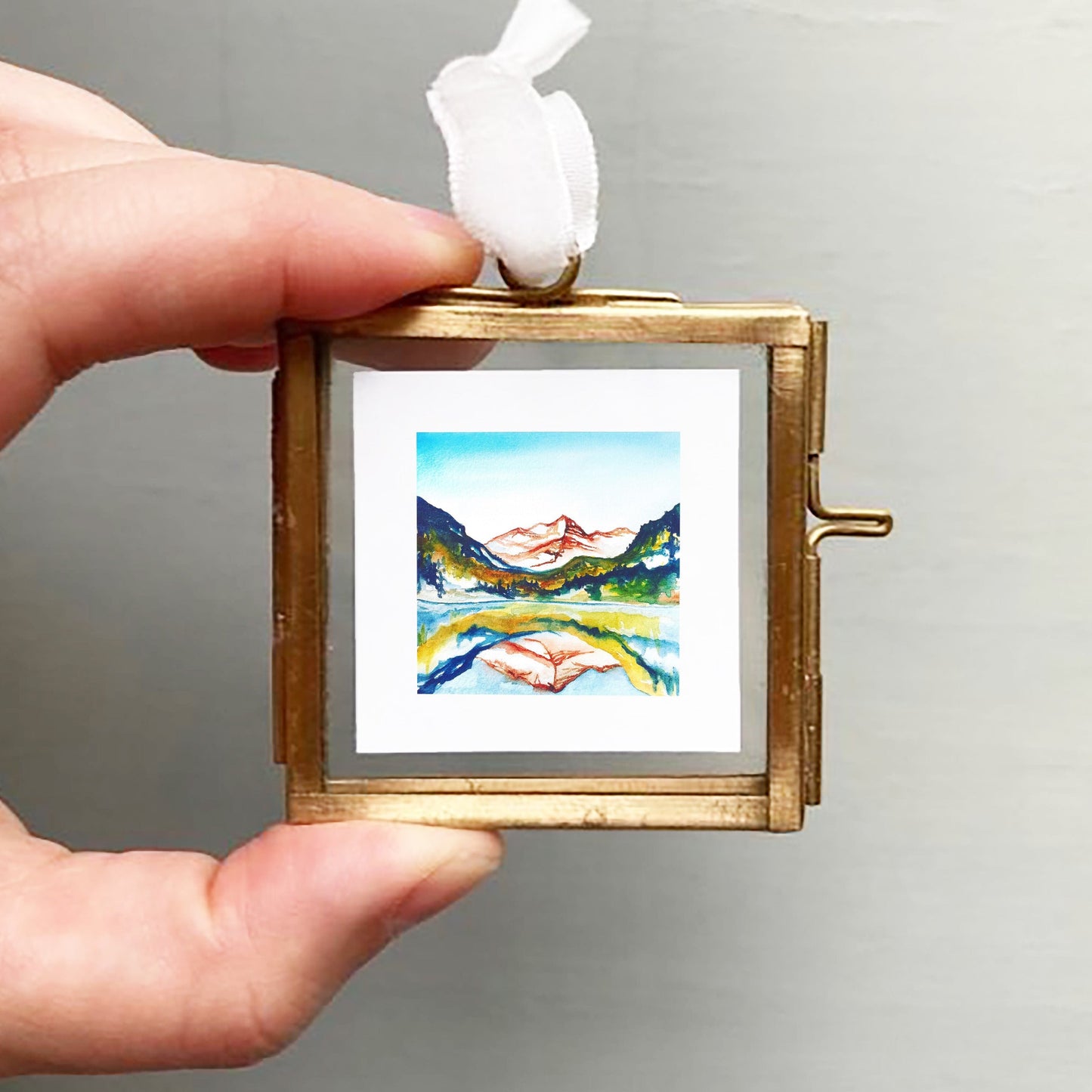 Mini 1" Maroon Bells, Colorado Watercolor Print