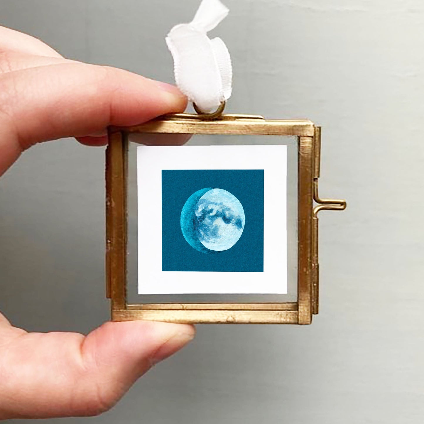Mini 1" Waxing Gibbous Moon Watercolor Print