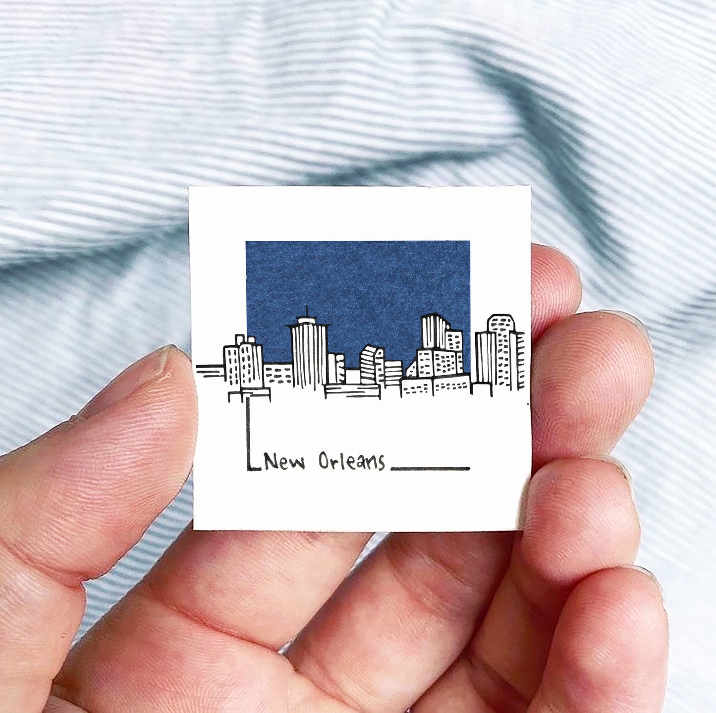 Mini New Orleans, Louisiana 1.5" Watercolor and Ink Art PRINT