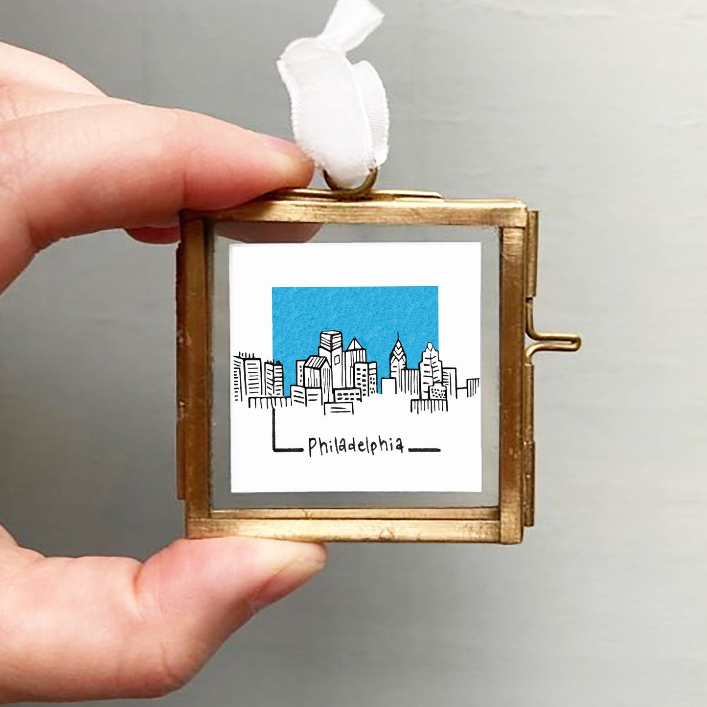 Mini Philadelphia, Pennsylvania 1.5" Watercolor and Ink Art PRINT