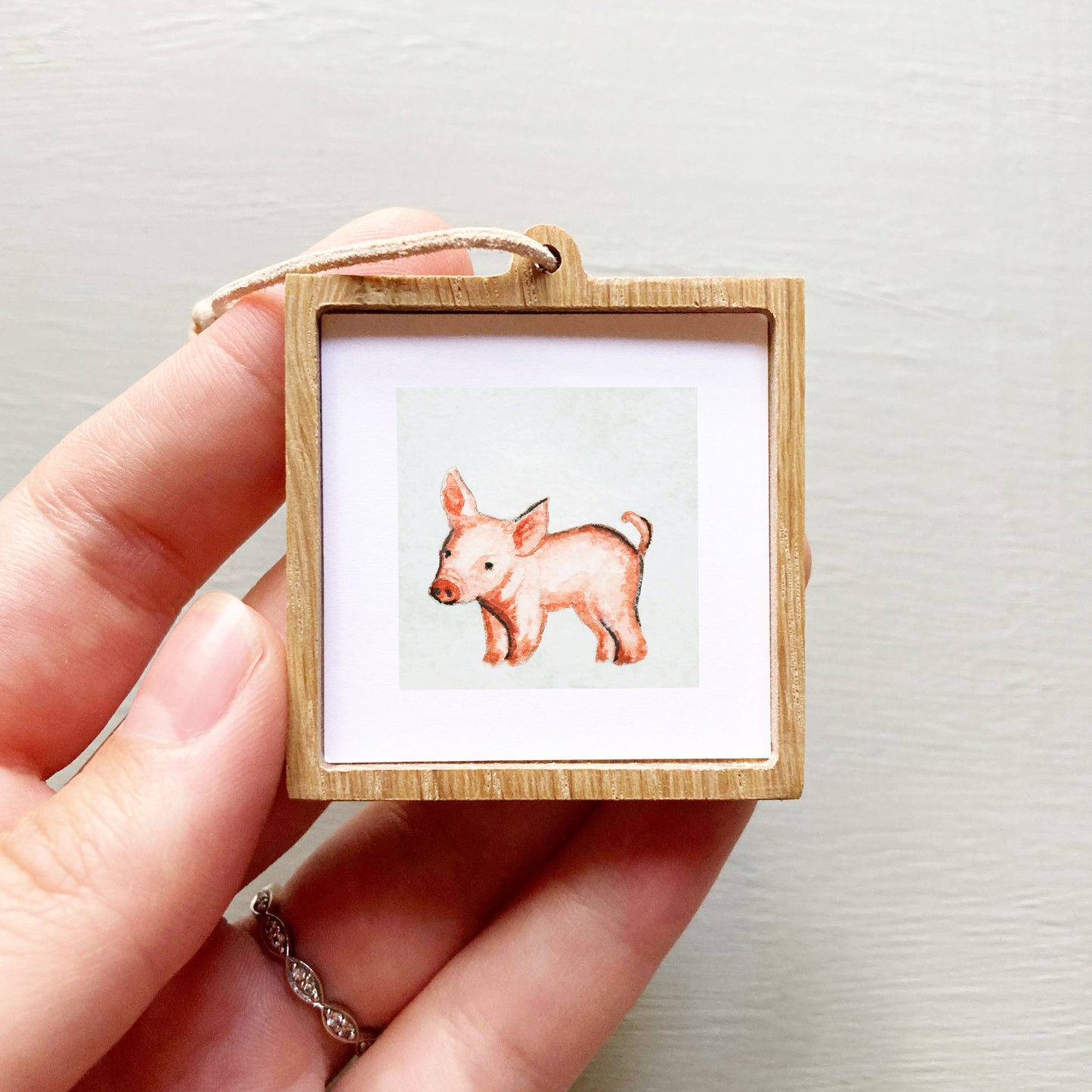 Mini 1" Pig Watercolor Print