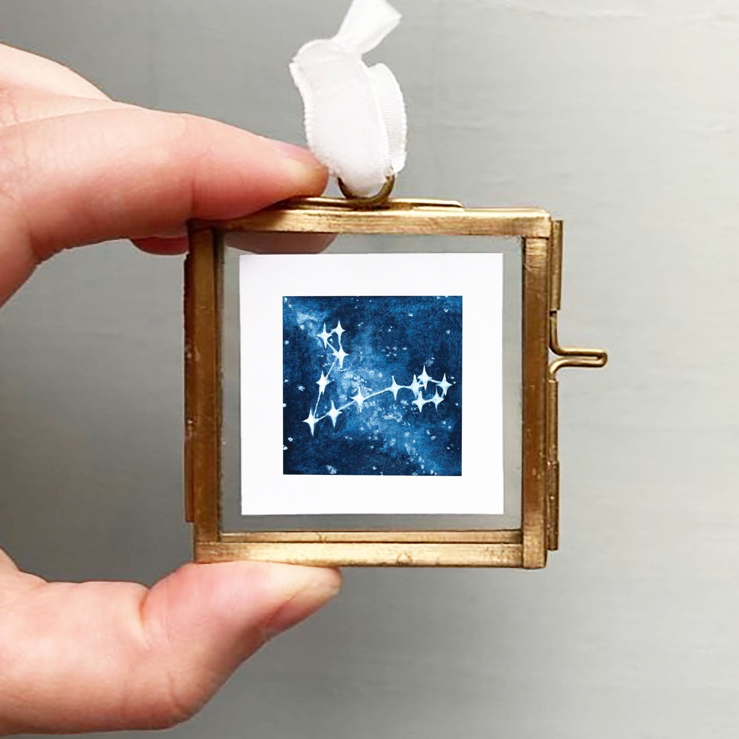 Mini 1" Pisces Zodiac Constellation Watercolor Print