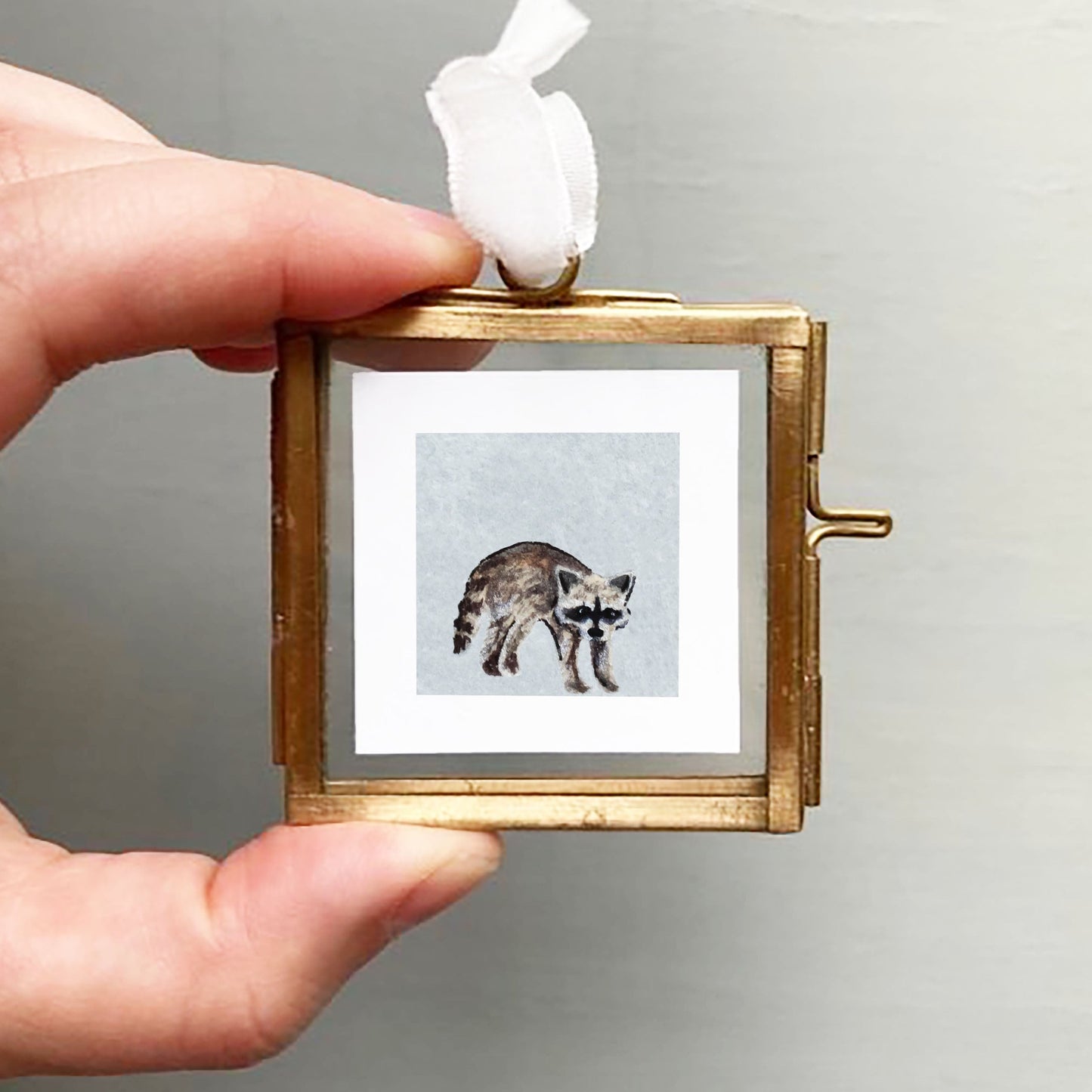 Mini 1" Raccoon Watercolor Print