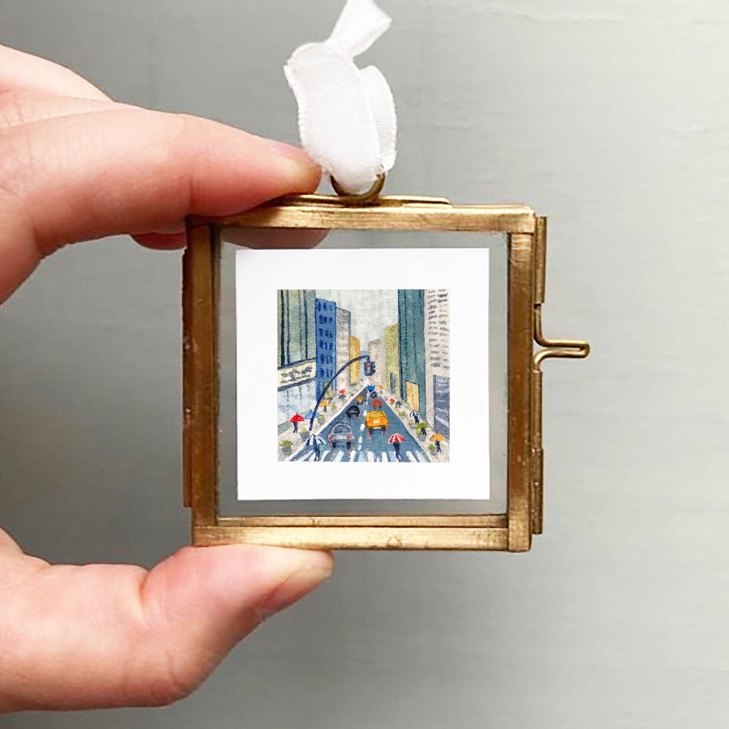Mini 1" Rainy Day in New York City Watercolor Print