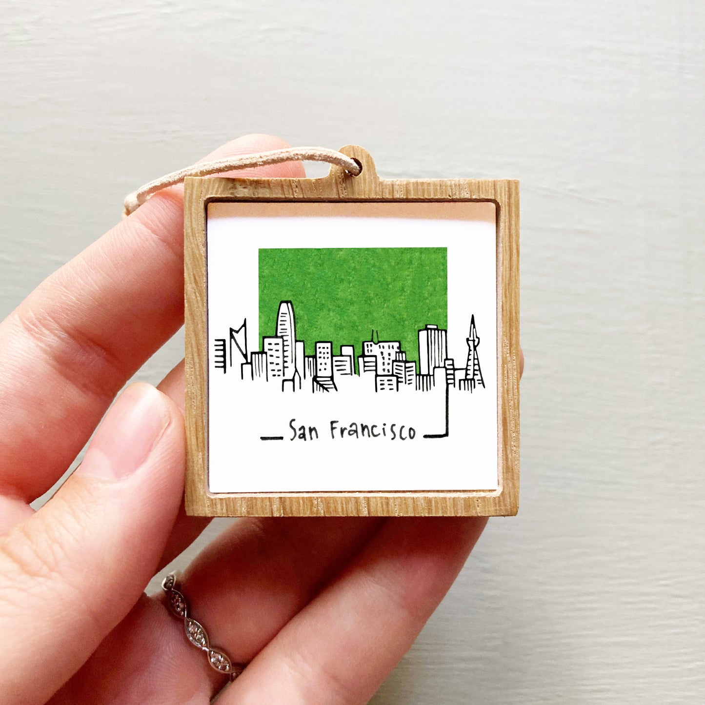 Mini San Francisco, California 1.5" Watercolor and Ink Art PRINT