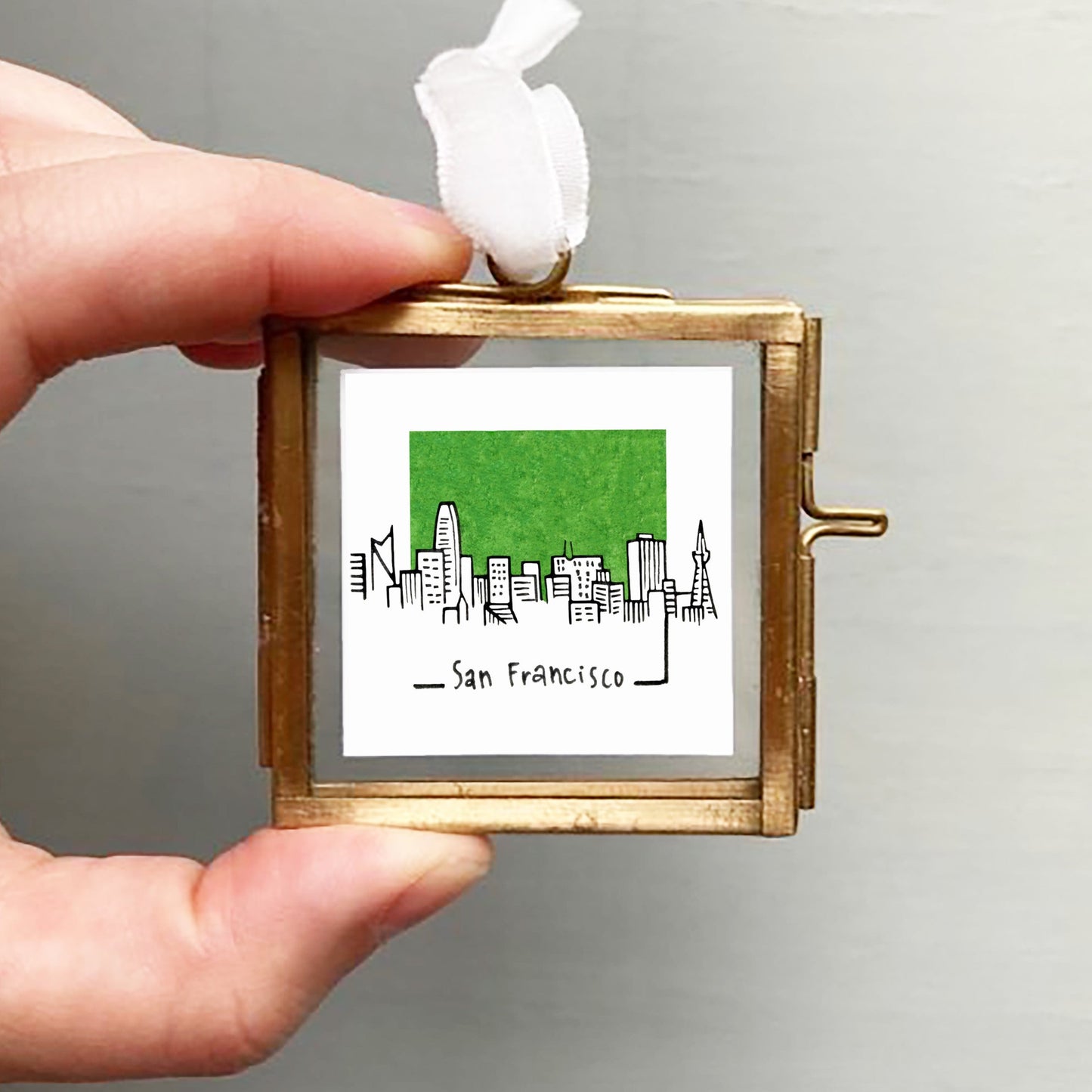 Mini San Francisco, California 1.5" Watercolor and Ink Art PRINT