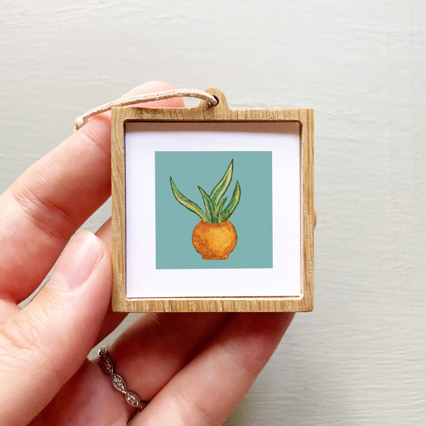 Mini 1" Snake Plant Houseplant Watercolor Print