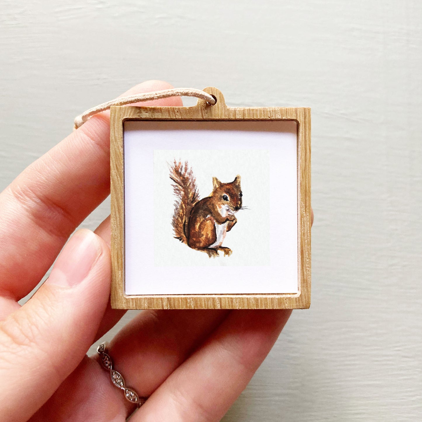 Mini 1" Squirrel Watercolor Print