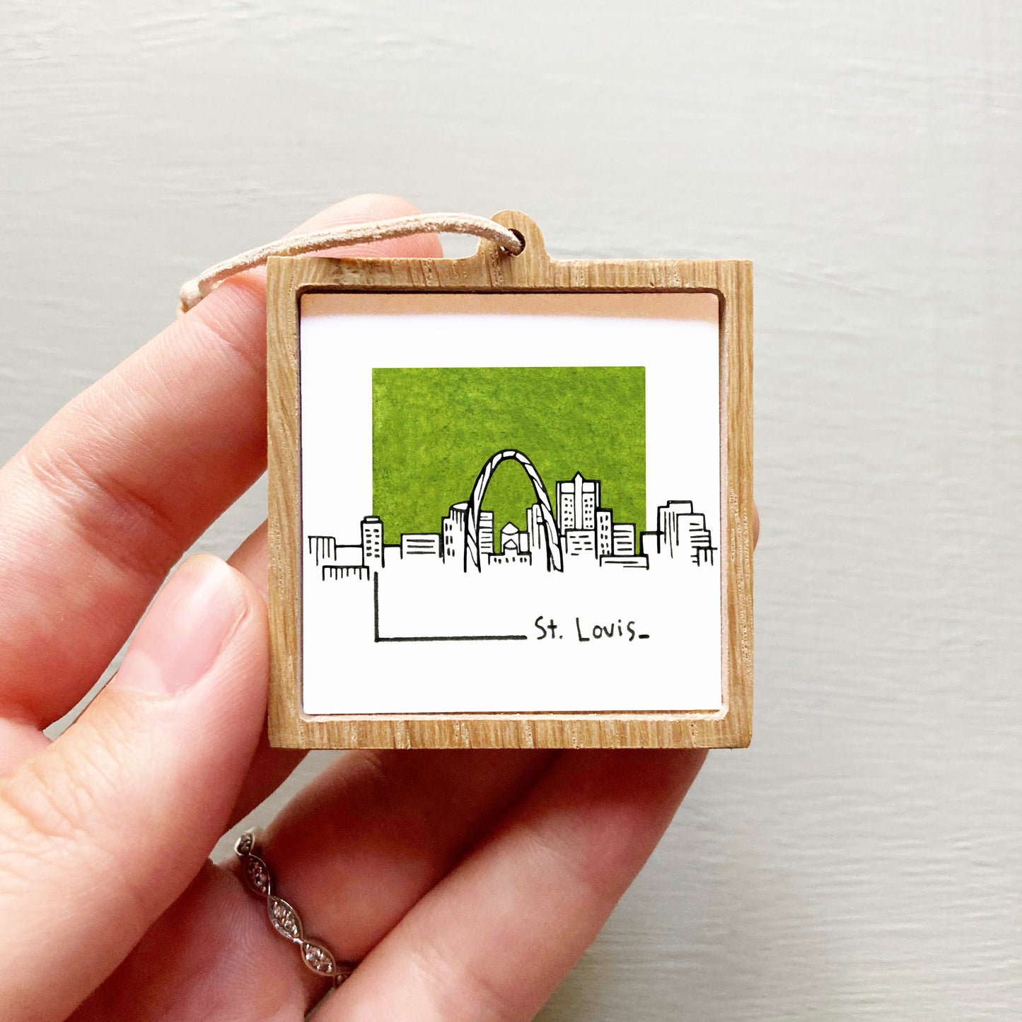 Mini St. Louis, Missouri 1.5" Watercolor and Ink Art PRINT