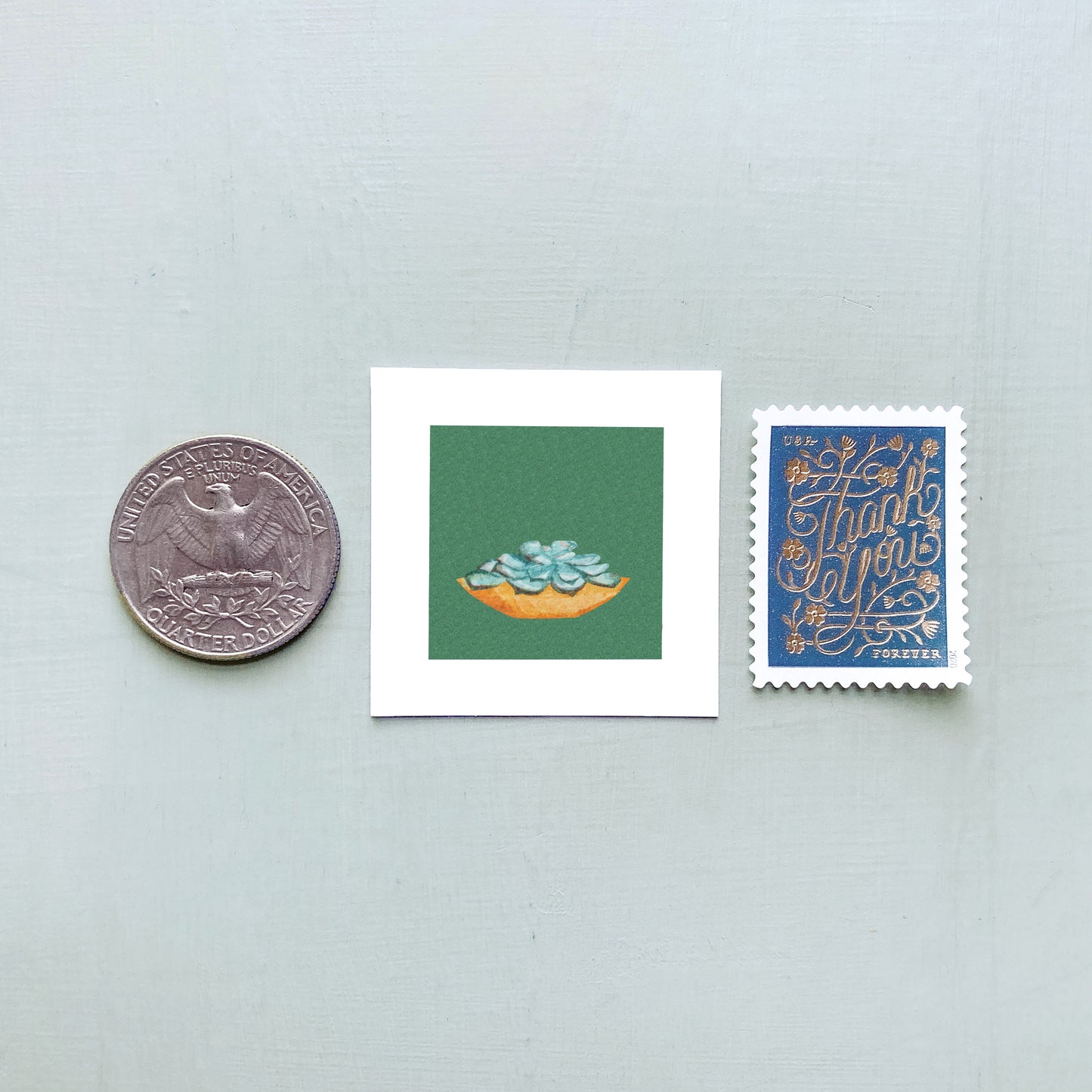 ORIGINAL Mini 1" Succulent Houseplant Watercolor Painting