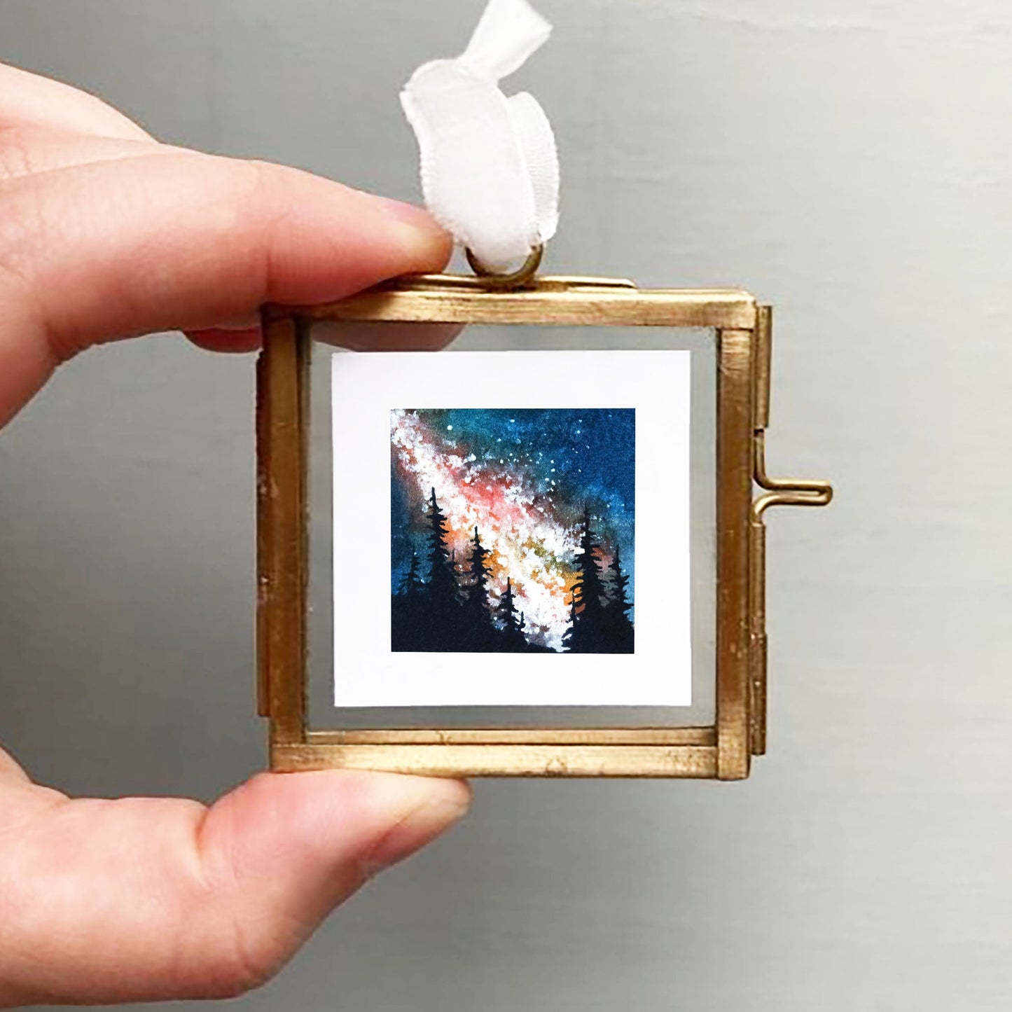 Mini 1" Galaxy Forest Watercolor Print