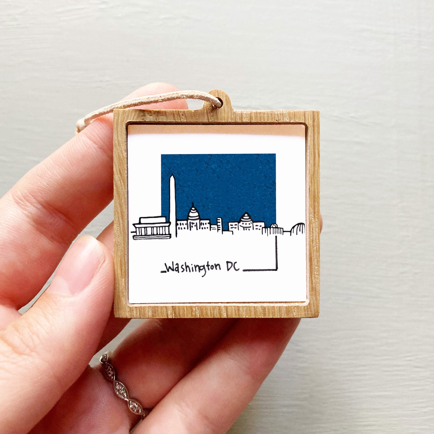 Mini Washington DC 1.5" Watercolor and Ink Art PRINT