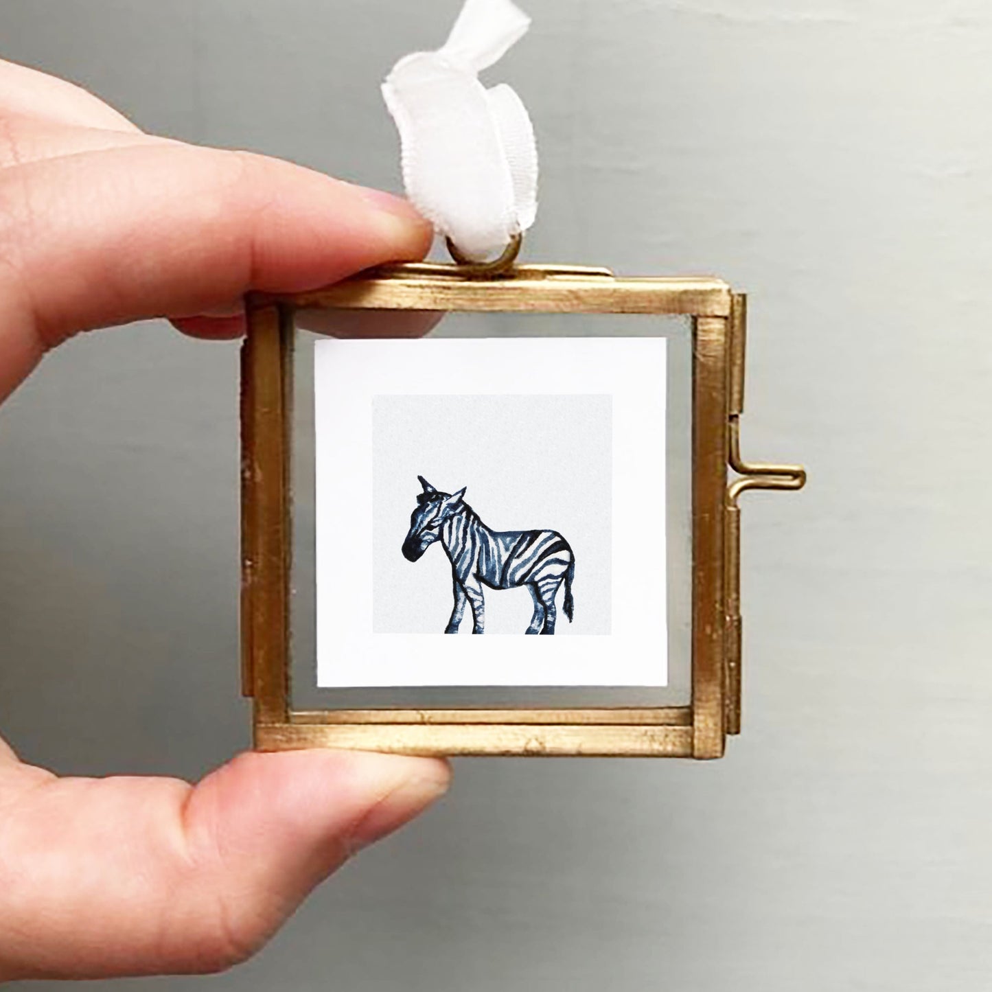 Mini 1" Zebra Watercolor Print