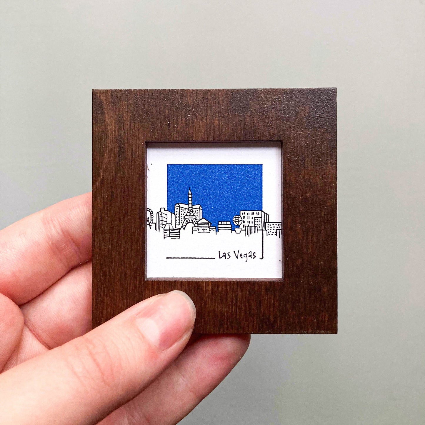 Mini Las Vegas, Nevada 1.5" Watercolor and Ink Art PRINT