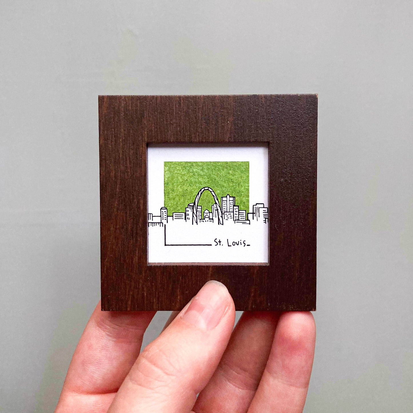 Mini St. Louis, Missouri 1.5" Watercolor and Ink Art PRINT