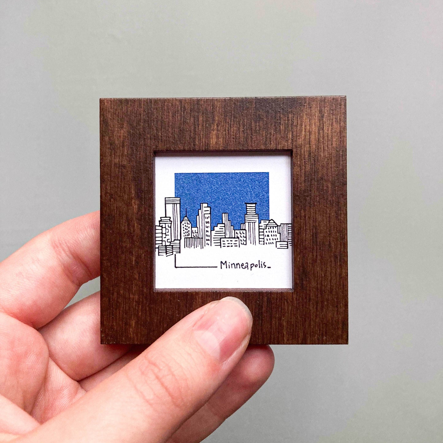 Mini Minneapolis, Minnesota 1.5" Watercolor and Ink Art PRINT