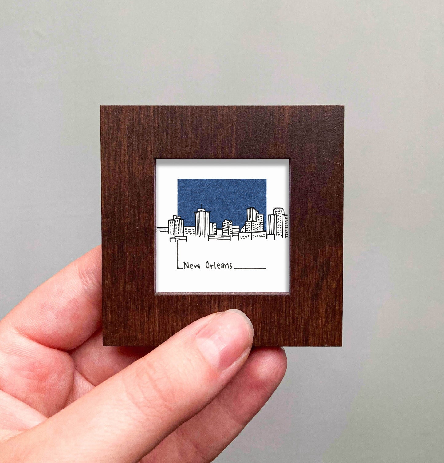 Mini New Orleans, Louisiana 1.5" Watercolor and Ink Art PRINT