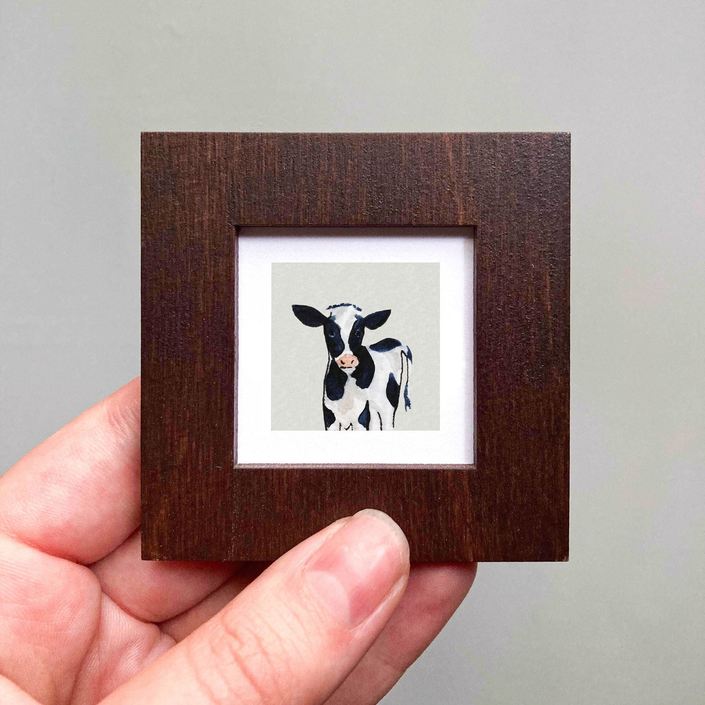 Mini 1" Cow Watercolor Print