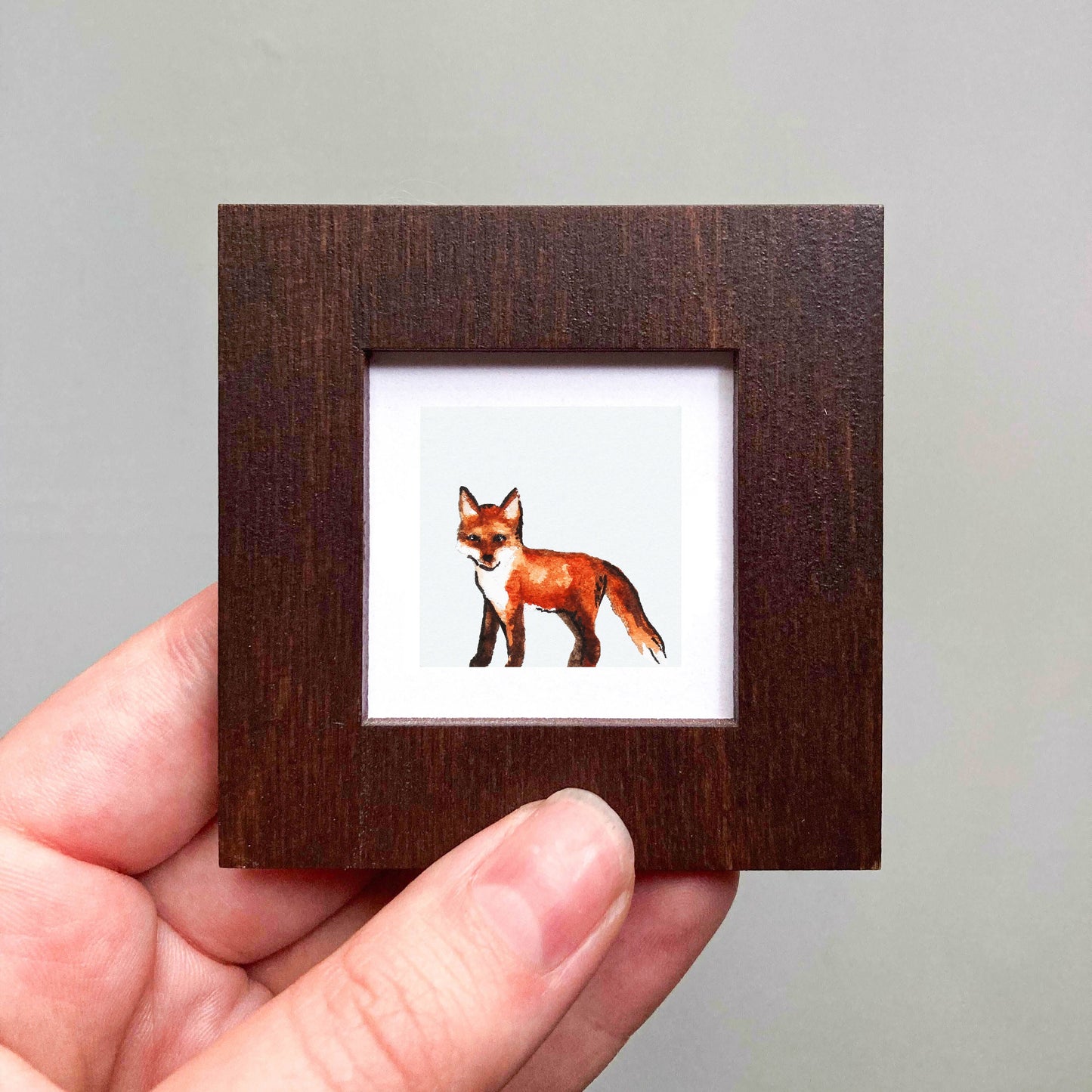 Mini 1" Red Fox Watercolor Print