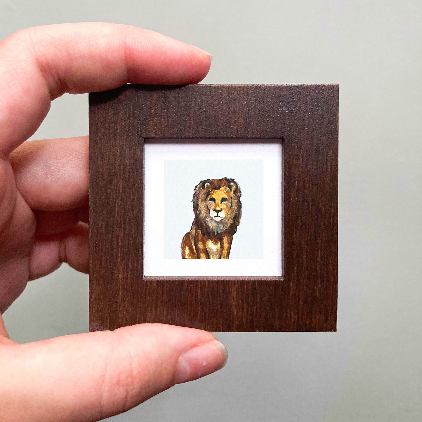Mini 1" Lion Watercolor Print