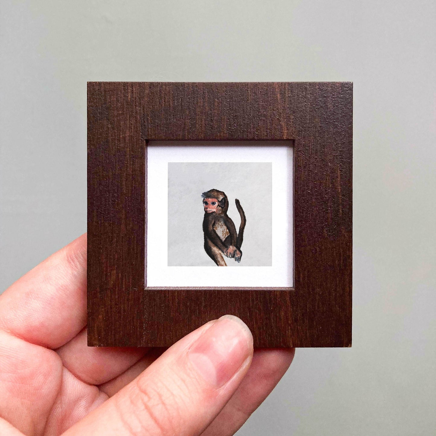 Mini 1" Monkey Watercolor Print