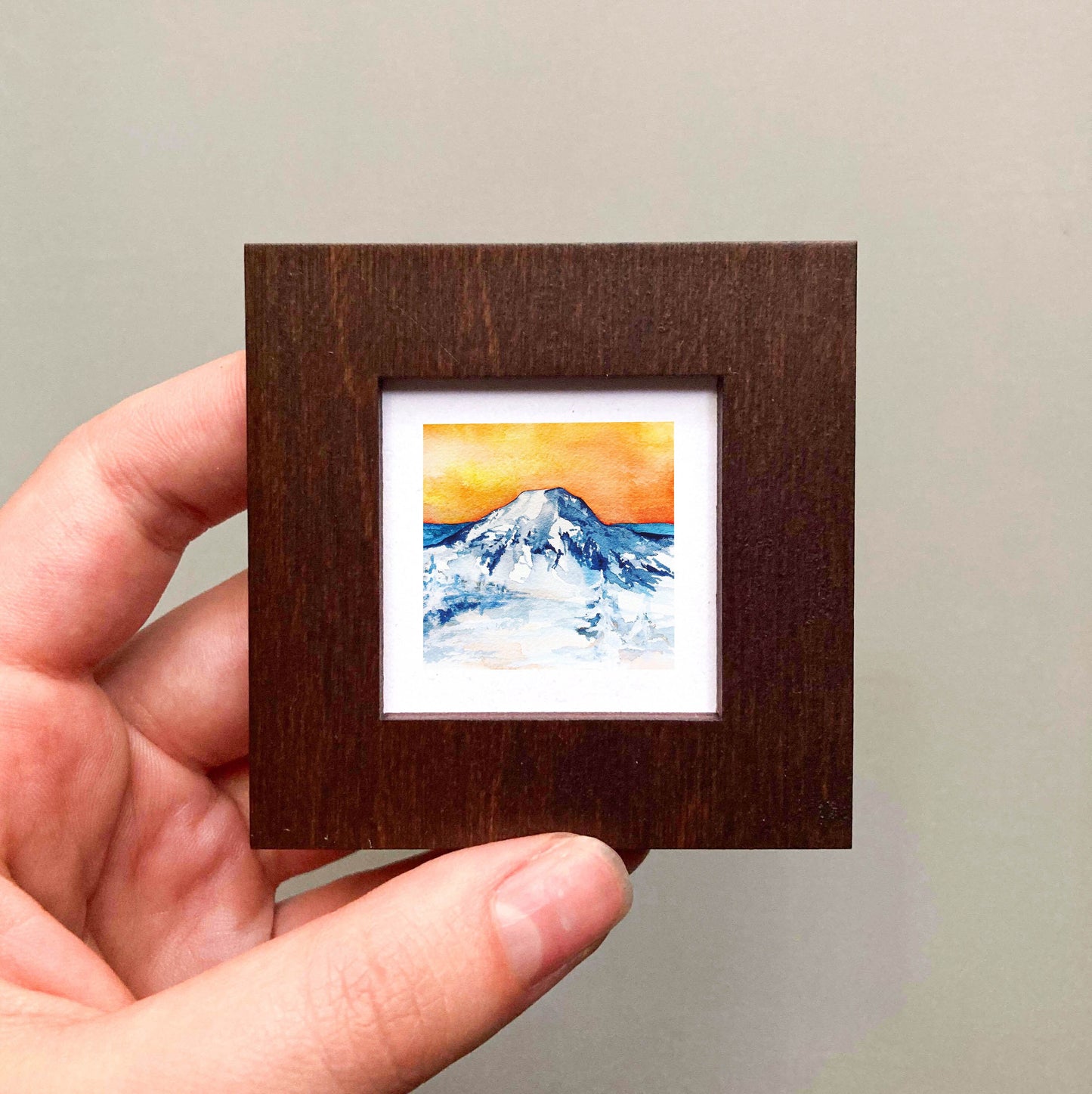 Mini 1" Mount Bachelor, Oregon Watercolor Print