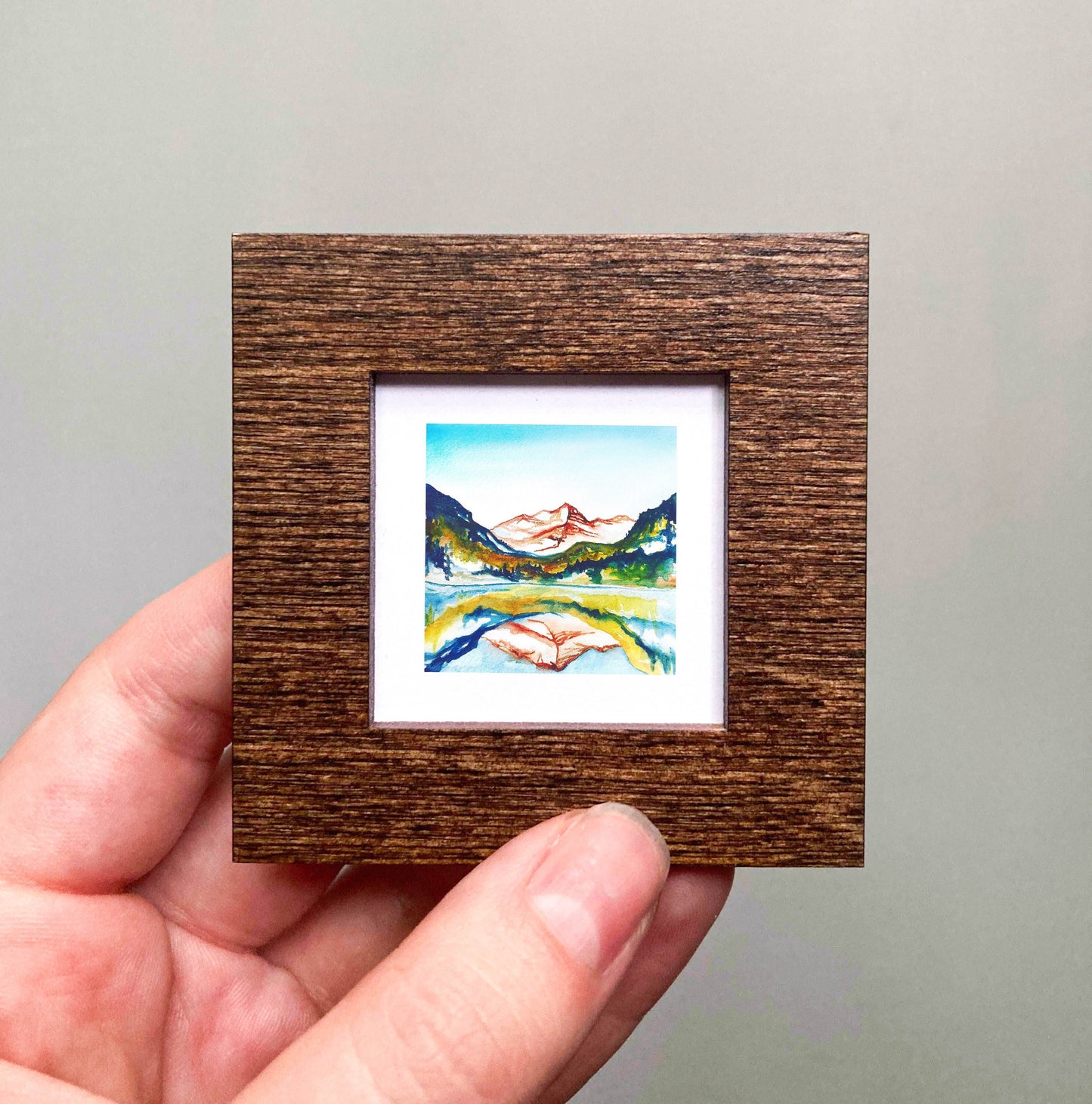 Mini 1" Maroon Bells, Colorado Watercolor Print