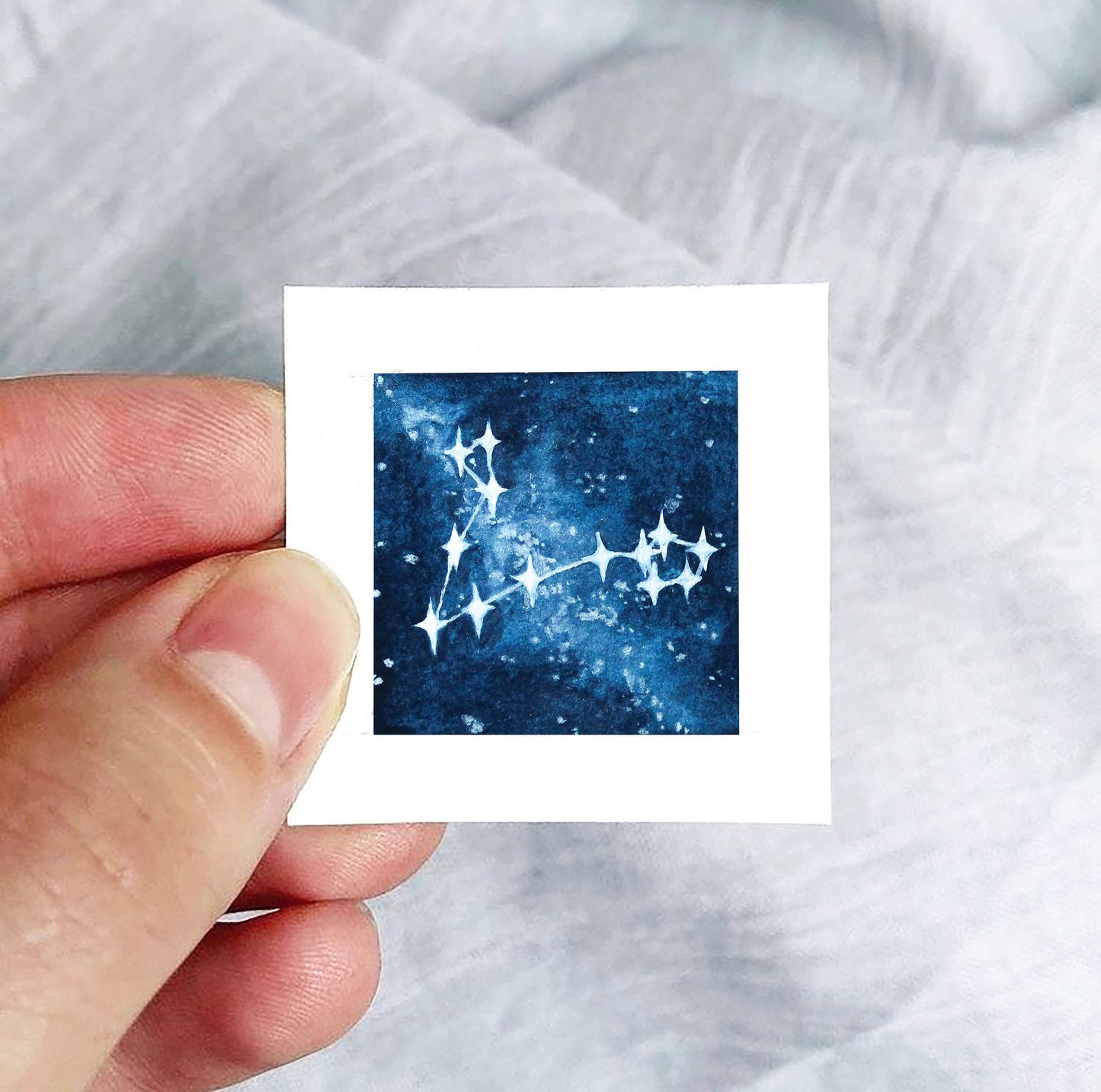 Mini 1" Pisces Zodiac Constellation Watercolor Print