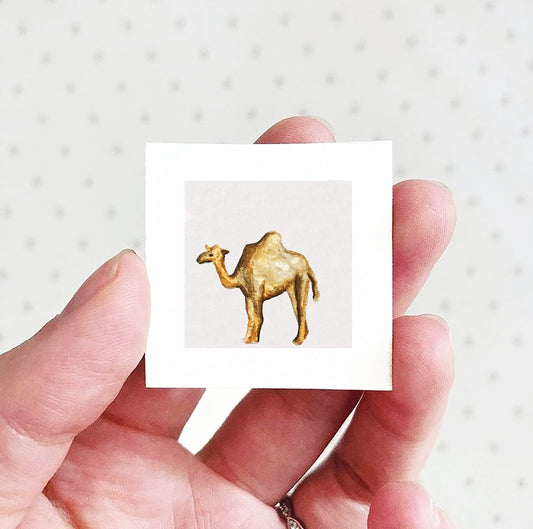 Mini 1" Camel Watercolor Print