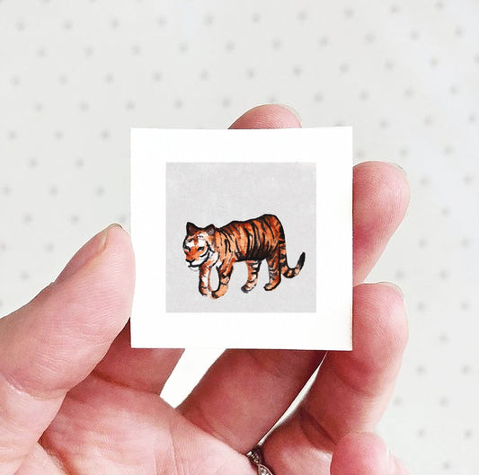 Mini 1" Tiger Watercolor Print