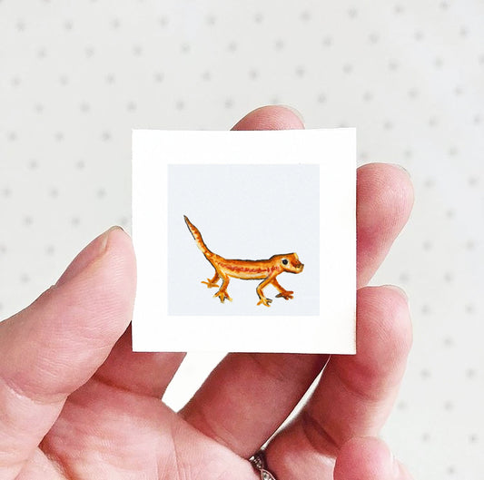 Mini 1" Gecko Lizard Watercolor Print
